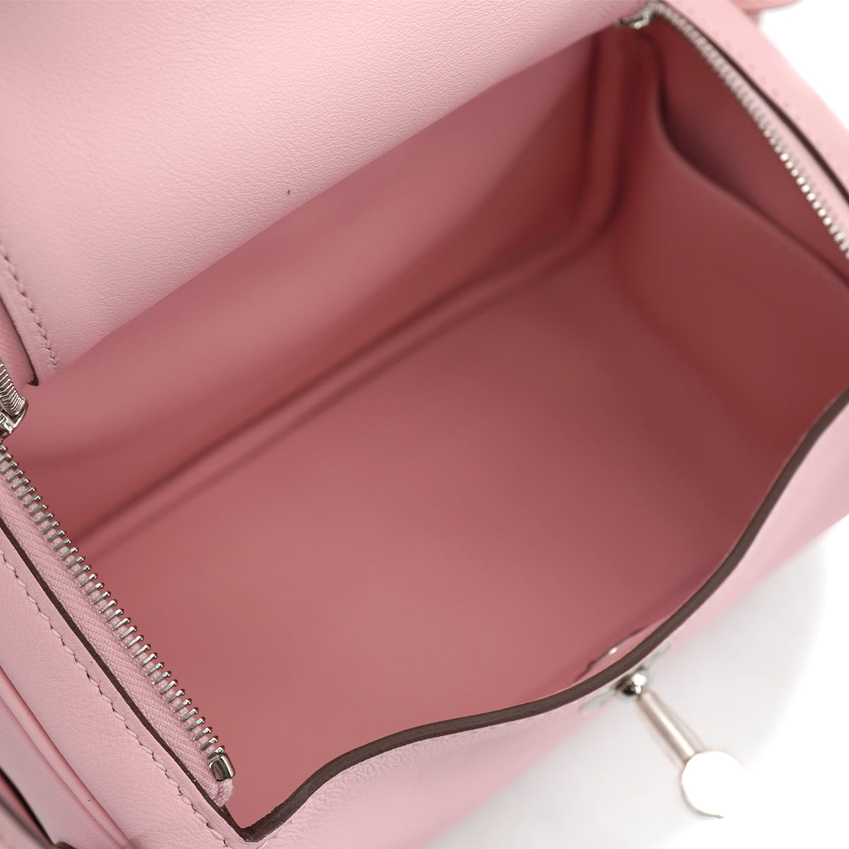 HERMES LINDY MINI ROSE SAKURA SWIFT SHOULDER BAG 2025 K STAMP PALLADIUM HARDWARE 90326763