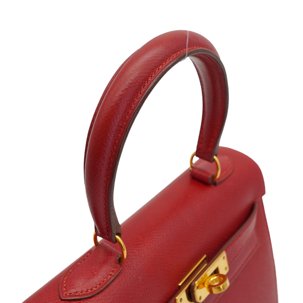 HERMES MINI KELLY 20 SELLIER ROUGE COUCHVEL HAND SHOULDER BAG 1995 CIRCLE Y GOLD HARDWARE 90233732