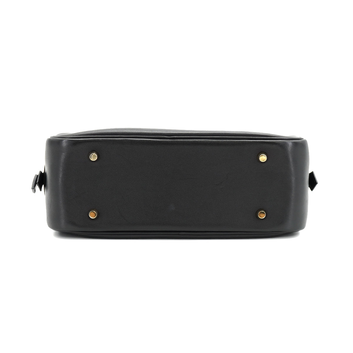 HERMES PLUME 28 BLACK EVERCALF HAND BAG 1968 X STAMP GOLD HARDWARE 90334493