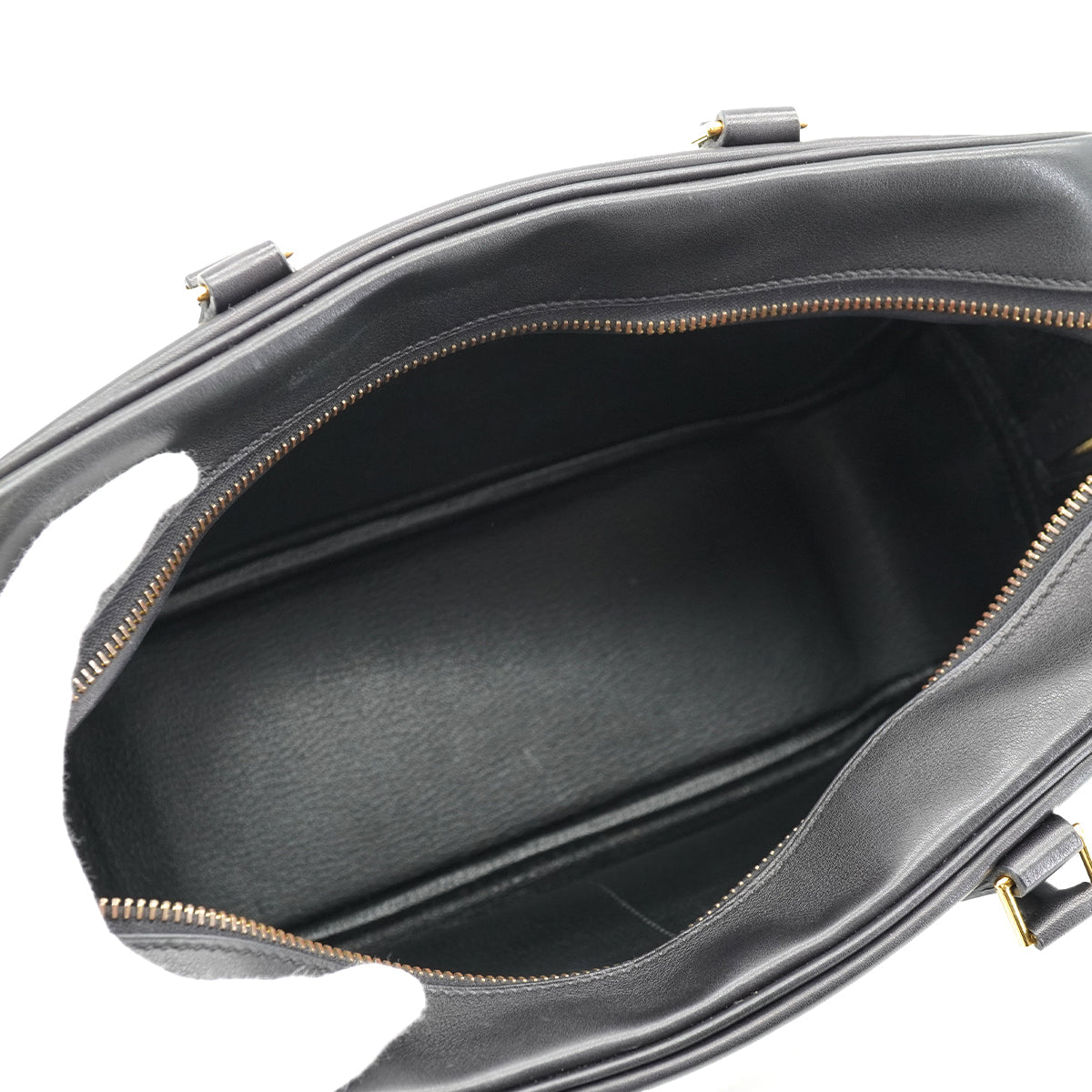 HERMES PLUME 28 BLACK EVERCALF HAND BAG 1968 X STAMP GOLD HARDWARE 90334493