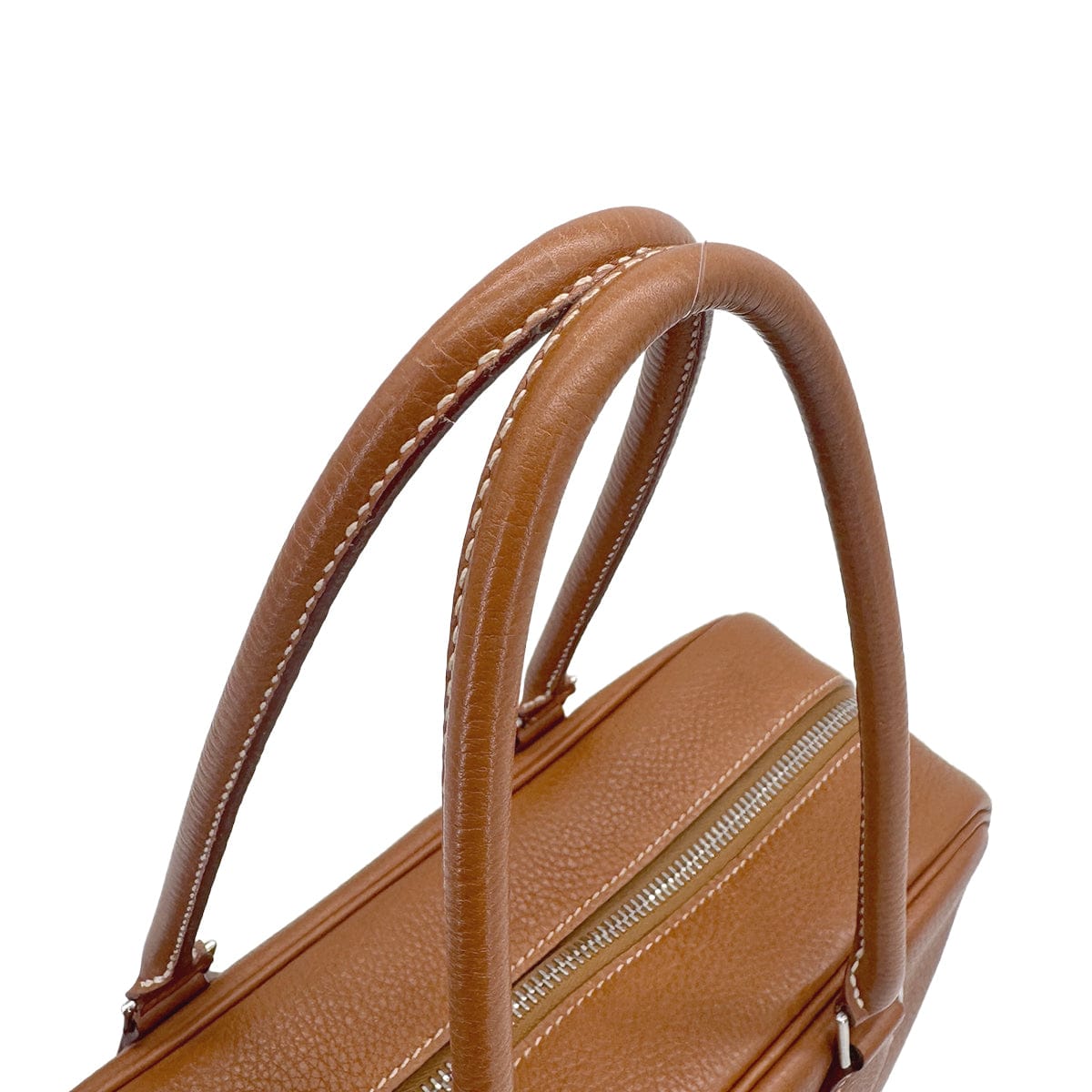 HERMES PLUME 28 GOLD TOGO HAND BAG 1999 SQUARE C PALLADIUM HARDWARE 90320623
