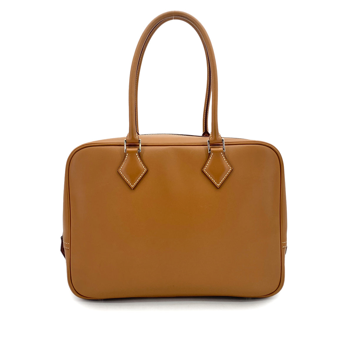HERMES PLUME 28 NATUREL VEAU CHAMONIX HAND BAG 2004 SQUARE H PALLADIUM HARDWARE 90325637