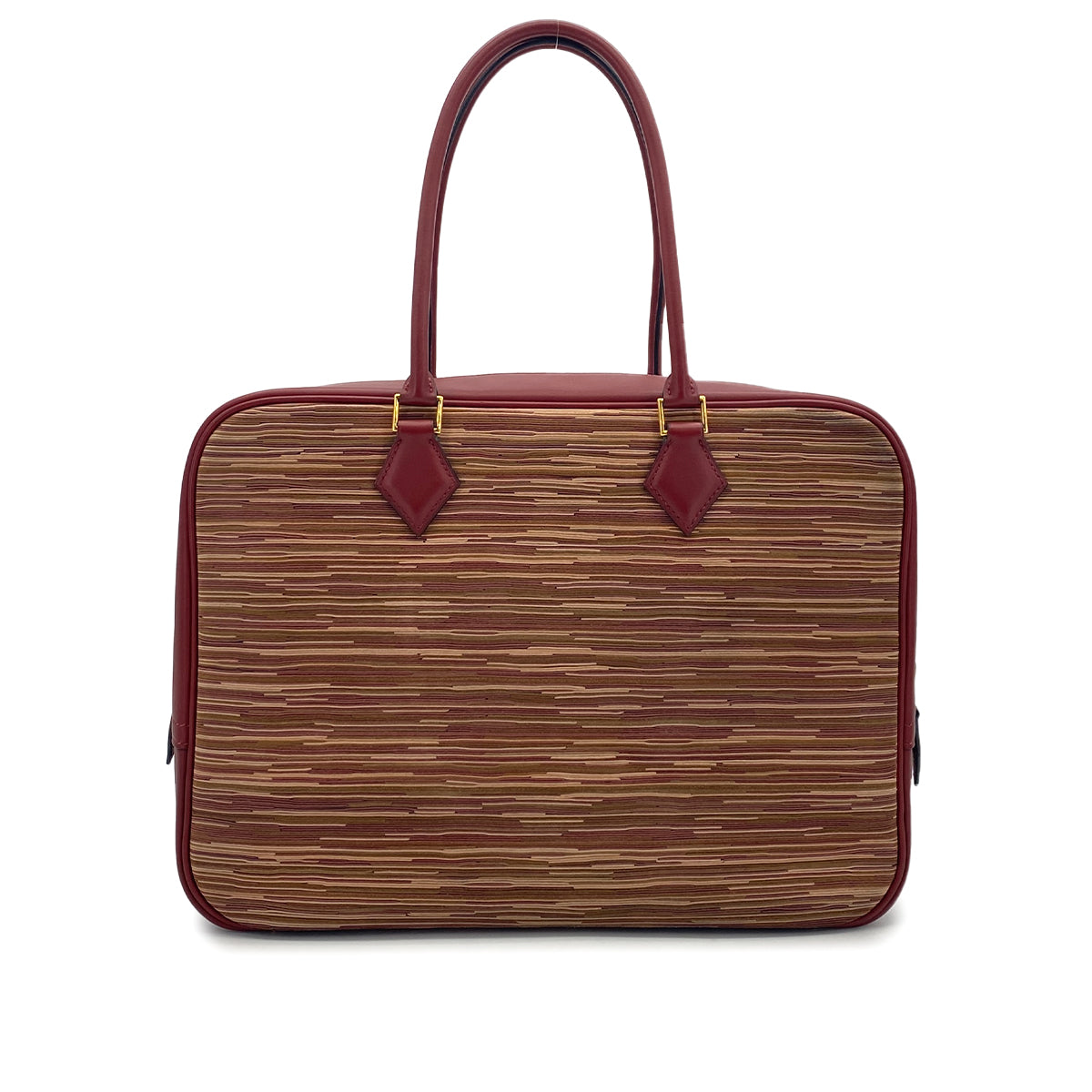 HERMES PLUME 32 ROUGE H MULTICOLOR BOXCALF VIBRATO HAND BAG 2001 SQUARE E GOLD HARDWARE 90322708