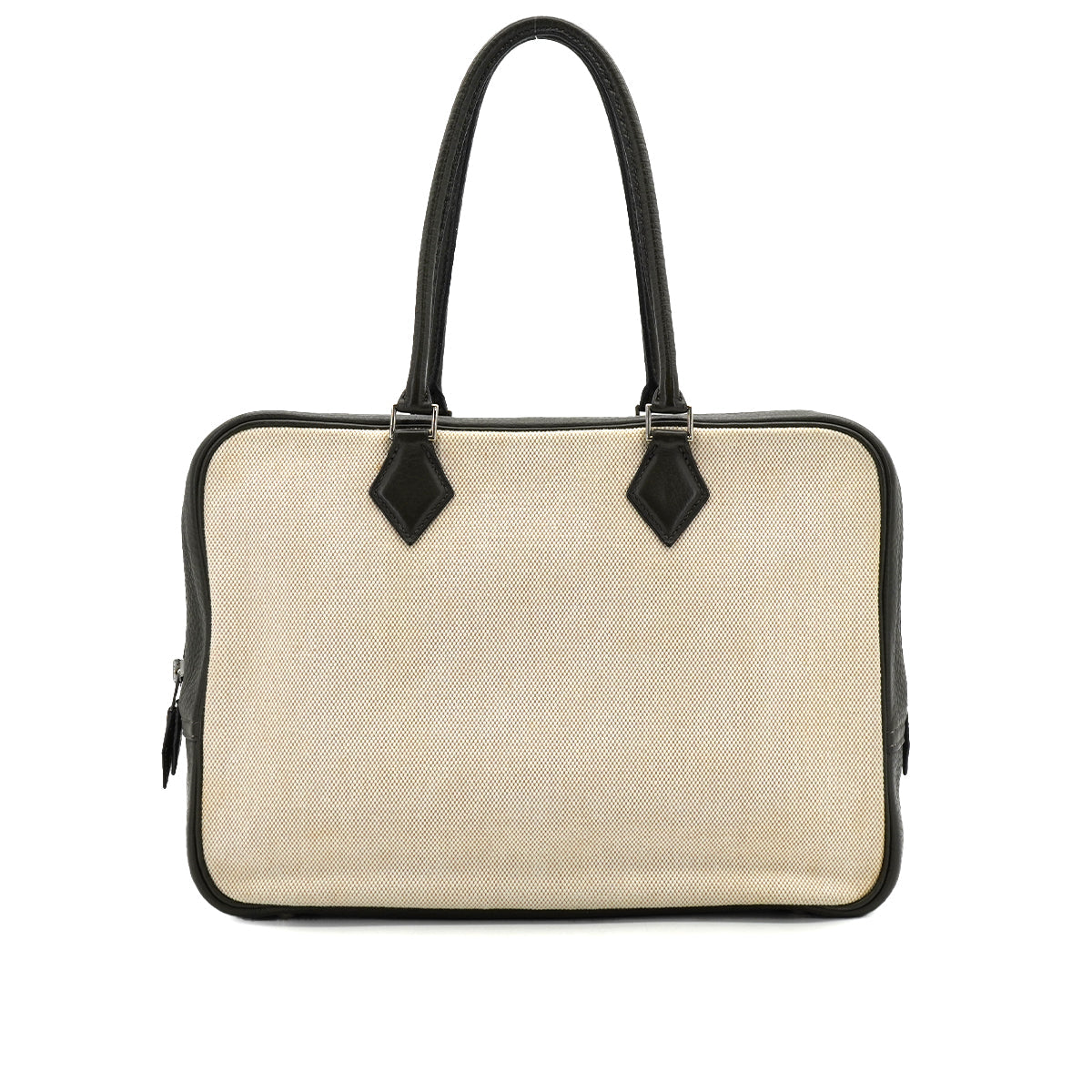 HERMES PLUME 32 VERT OLIVE TOILE H TAURILLON CLEMENCE HAND BAG 2002 SQUARE F PALLADIUM HARDWAR 90340491