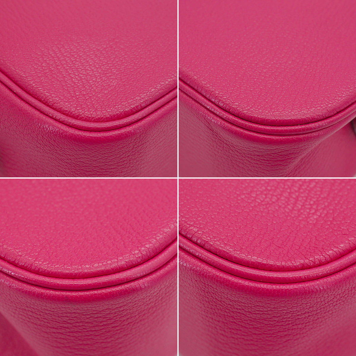HERMES PLUME ELAN 28 FUCHSIA PINK CHEVRE HAND BAG 2006 SQUARE J PALLADIUM HARDWARE 90335834