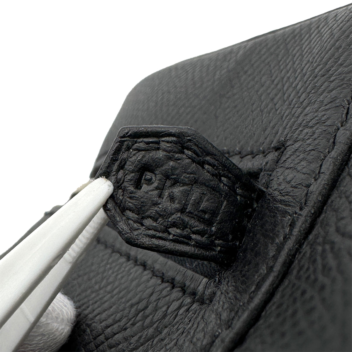 HERMES PLUME ELAN BLACK EPSOM HAND BAG 2008 SQUARE L PALLADIUM HARDWARE 90322172