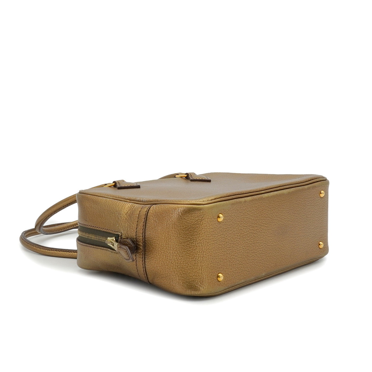 HERMES PLUME MINI ATHENS OLYMPICS LIMITED EDITION METALLIC GOLD CHEVRE HAND BAG 2005 SQUARE I GOLD HARDWARE 90346646