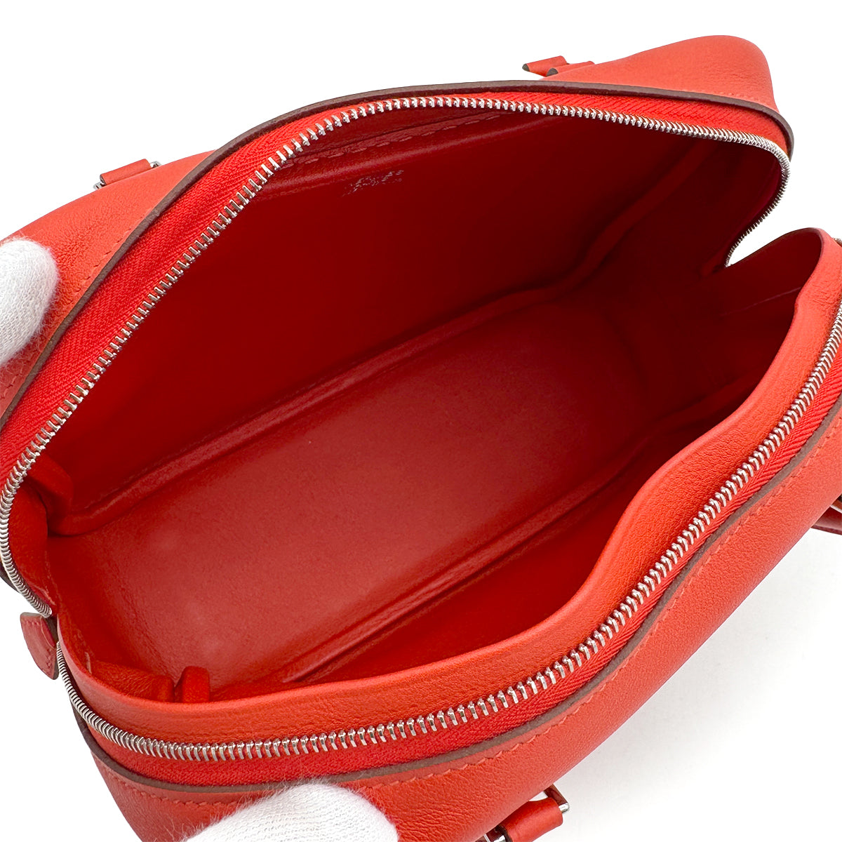 HERMES PLUME MINI CAPUCINE VEAU SWIFT HAND BAG 2014 SQUARE R PALLADIUM HARDWARE 90319918