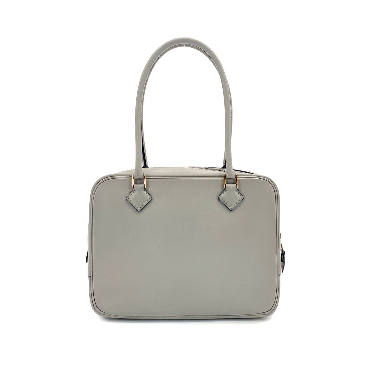 HERMES PLUME MINI GRAY BOX CALF HAND BAG 1999 SQUARE C GOLD HARDWARE 90319682