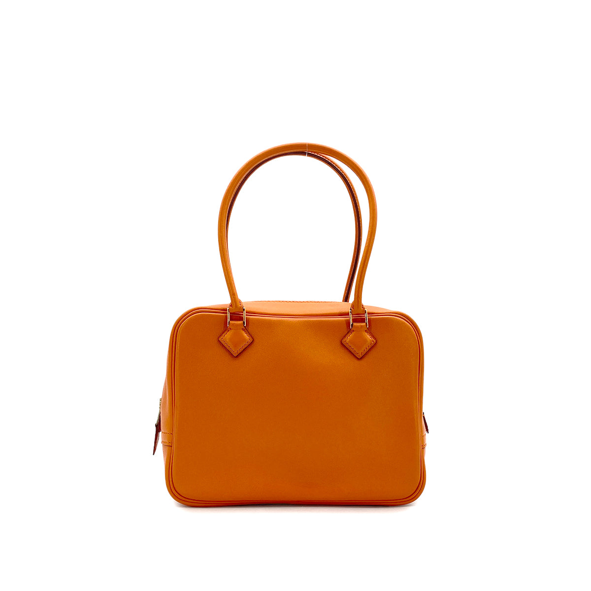 HERMES PLUME MINI ORANGE SWIFT HAND BAG 1998 SQUARE B GOLD HARDWARE 90322797