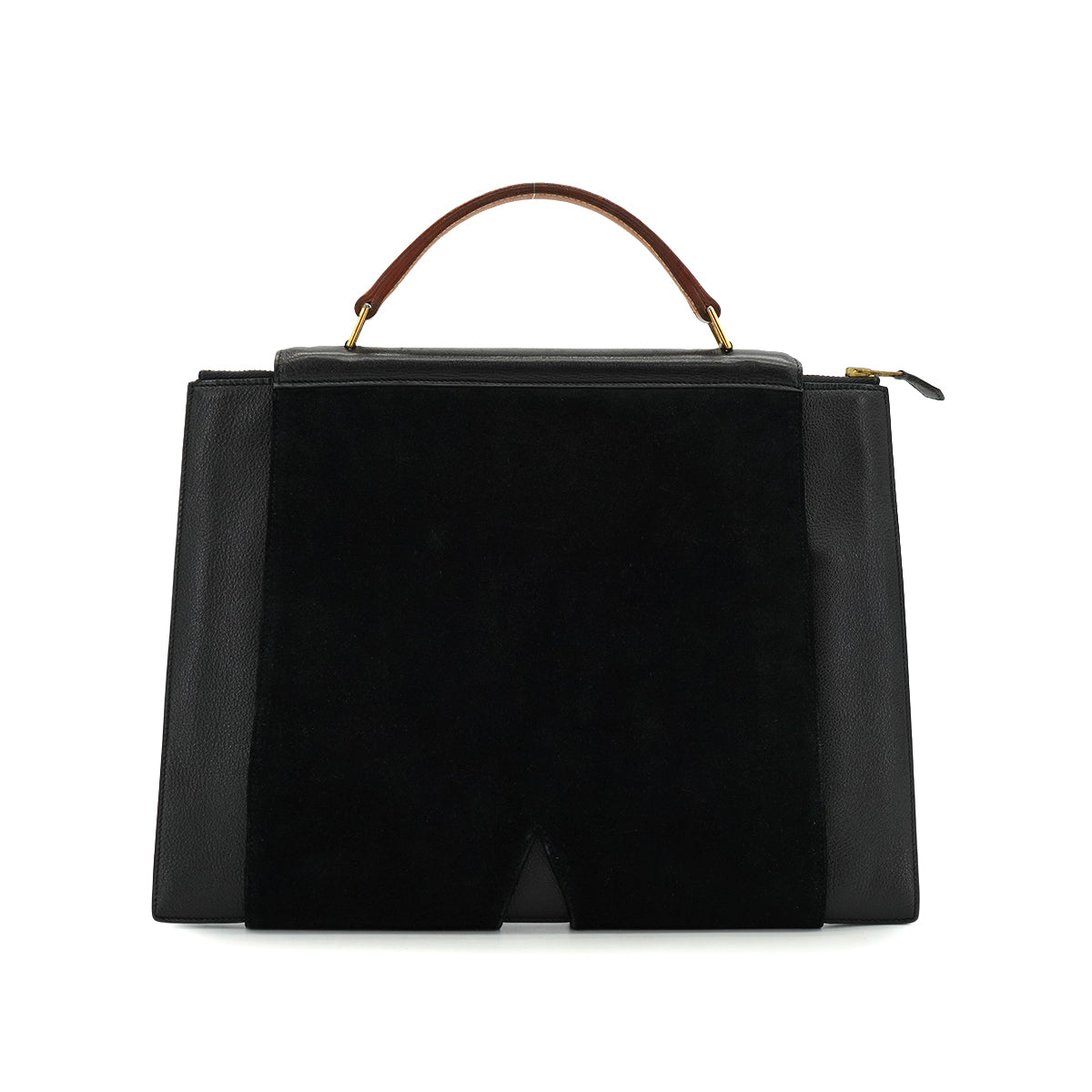 HERMES PRESIDENT BLACK GREEN DOBLIS LIZARD VEAU BARENIA HAND BAG 1988 CIRCLE R GOLD HARDWARE 90345058