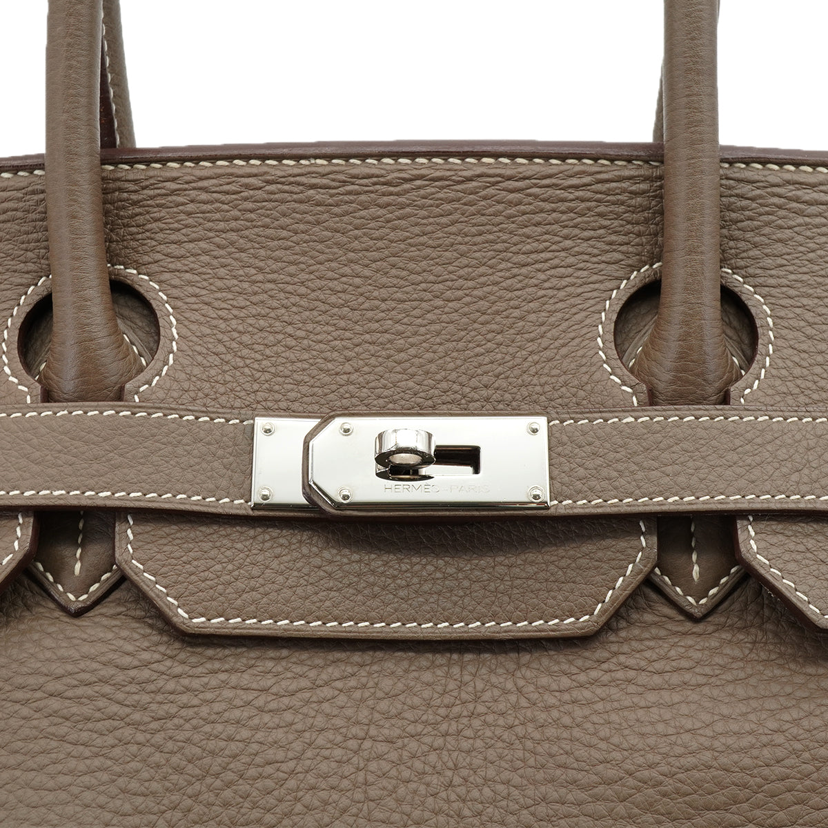 HERMES SHOULDER BIRKIN 42 ETOUPE TAURILLON CLEMENCE HAND SHOULDER BAG 2009 SQUARE M PALLADIUM HARDWARE 90335583