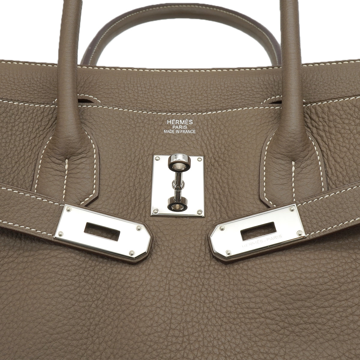 HERMES SHOULDER BIRKIN 42 ETOUPE TAURILLON CLEMENCE HAND SHOULDER BAG 2009 SQUARE M PALLADIUM HARDWARE 90335583