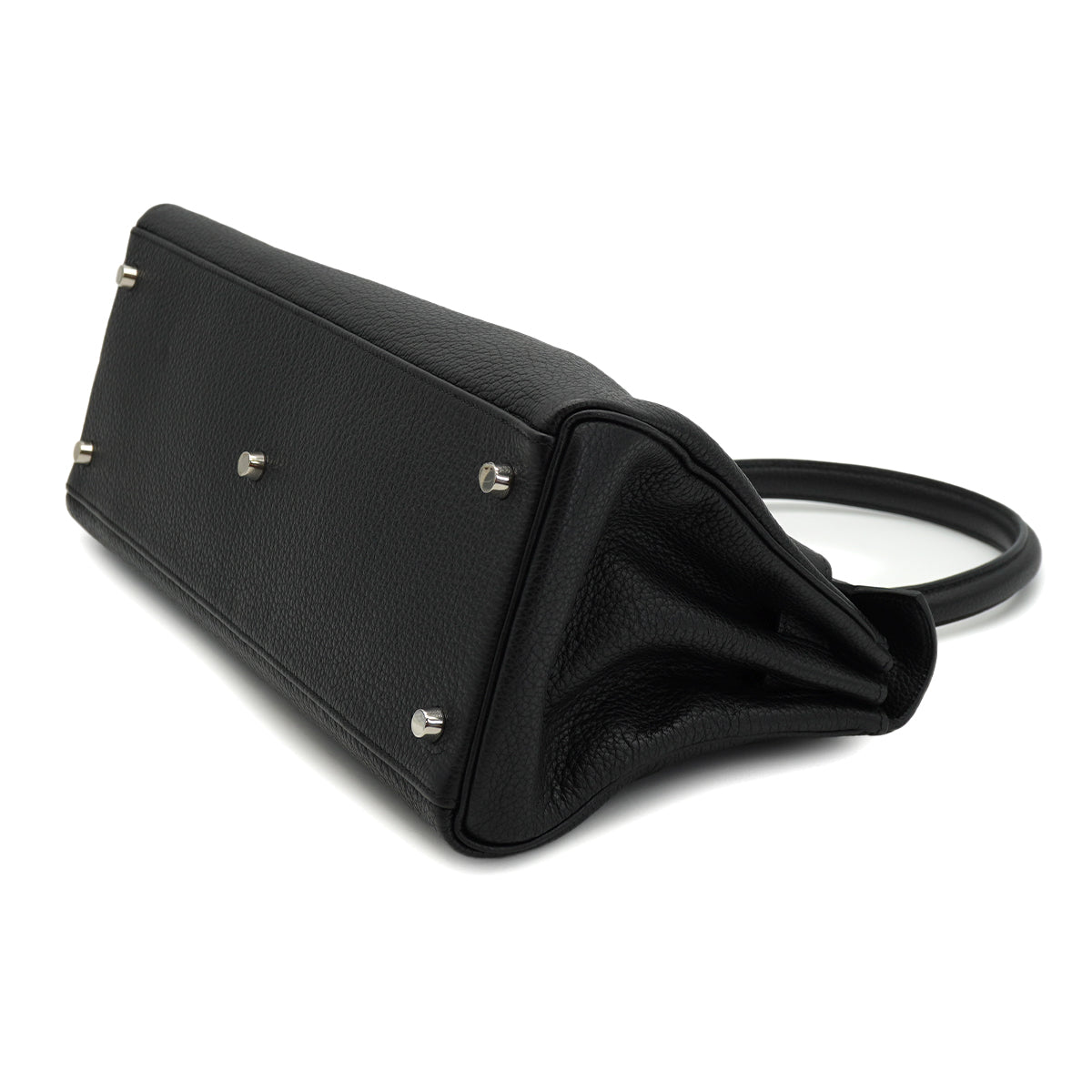 HERMES SHOULDER KELLY 40 BLACK TAURILLON CLEMENCE HAND BAG 2008 SQUARE L PALLADIUM HARDWARE 90327154
