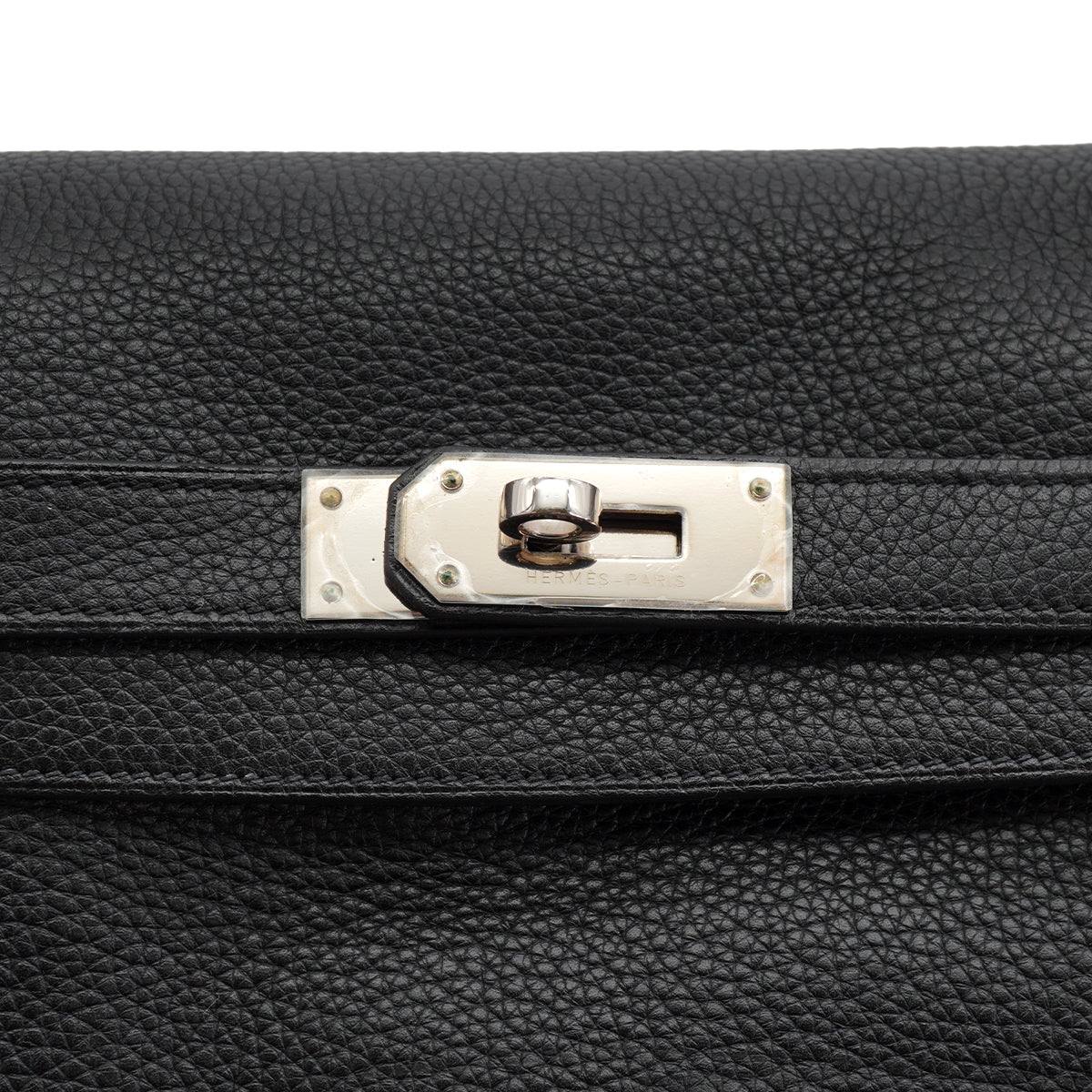 HERMES SHOULDER KELLY 40 BLACK TAURILLON CLEMENCE HAND BAG 2008 SQUARE L PALLADIUM HARDWARE 90327154