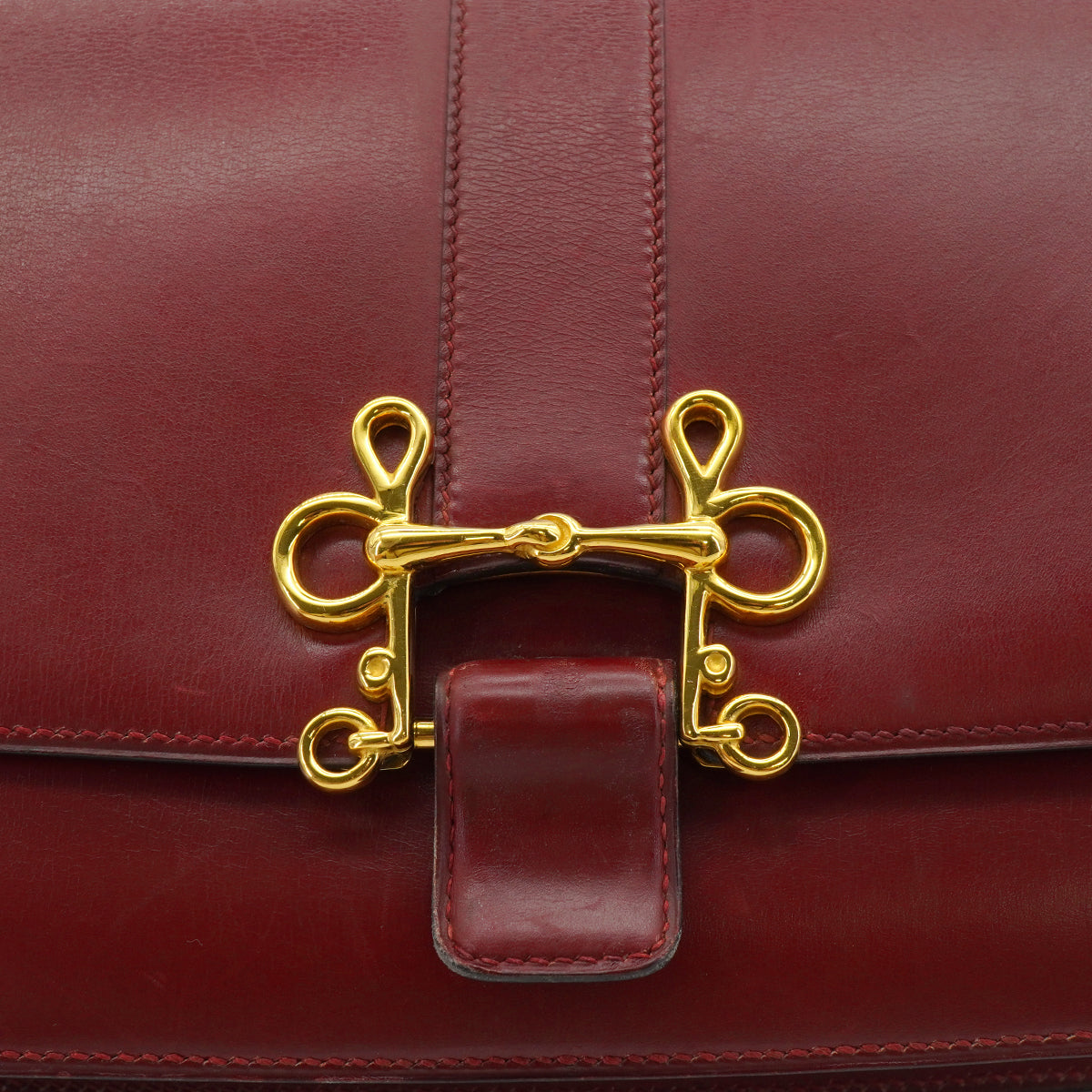 HERMES SOROGNE ROUGE H BOX CALF SHOULDER BAG 1976 CIRCLE F GOLD HARDWARE 90344453