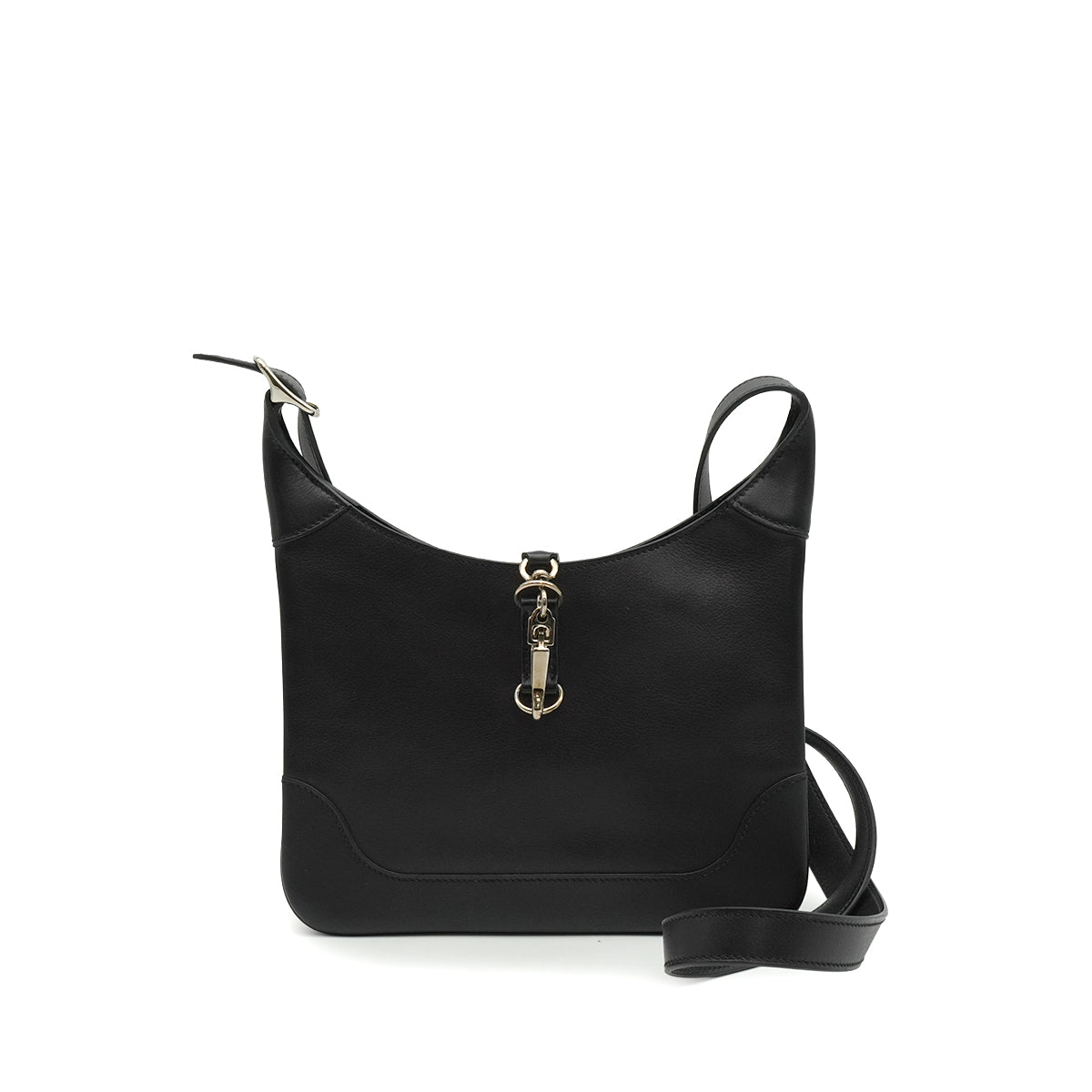 HERMES TRIM DUO 24 BLACK EVER GRAIN SHOULDER BAG 2020 Y STAMP PALLADIUM HARDWARE 90347930