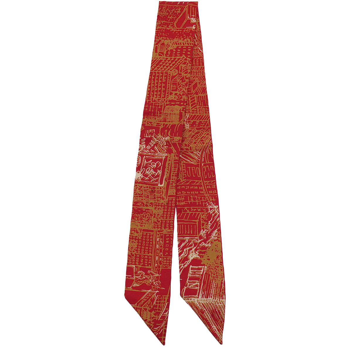 HERMES TWILLY LAIR DE GINZA SCARF RED SILK 90325940