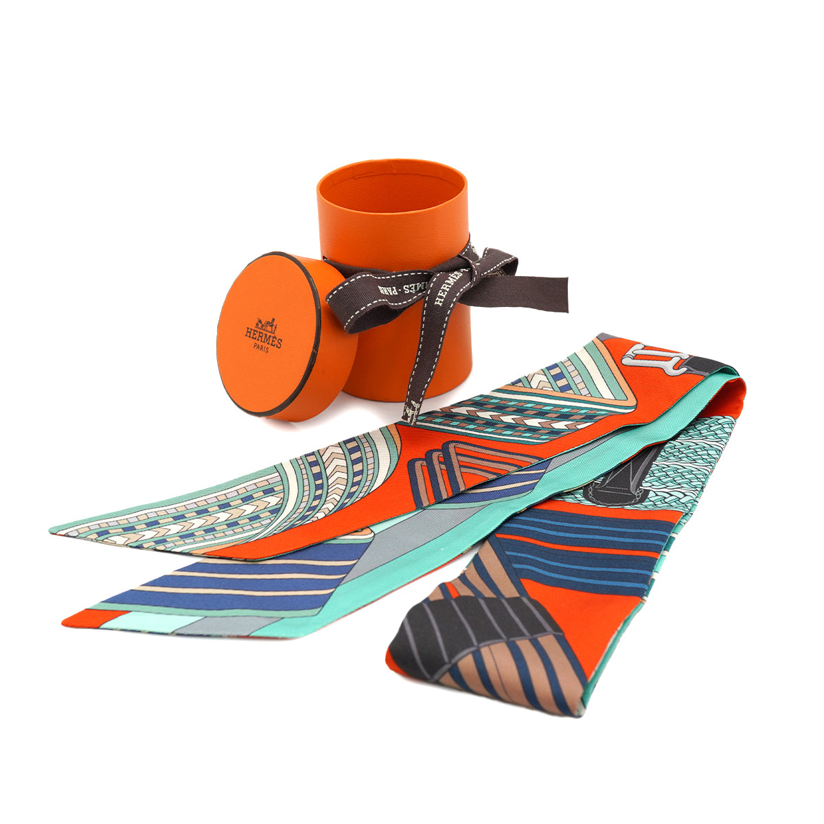 HERMES TWILLY SANGLES EN ZIGZAG SCARF MULTICOLOR SILK 90328693