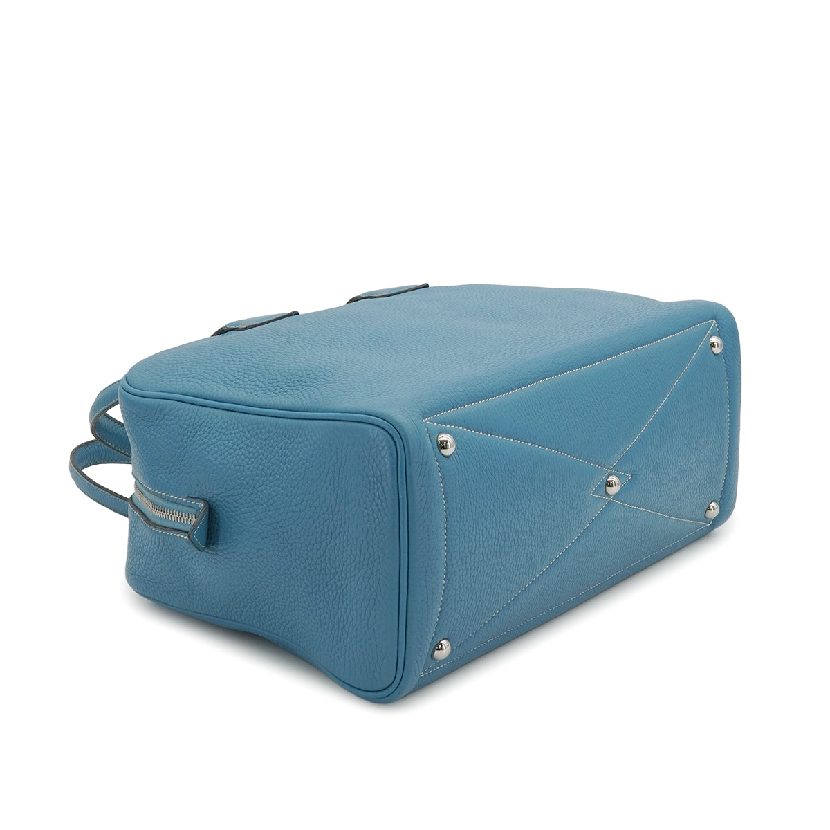 HERMES VICTORIA 2 35 BLUE JEAN TAURILLON CLEMENCE HAND BAG 2015 T STAMP PALLADIUM HARDWARE 90334271