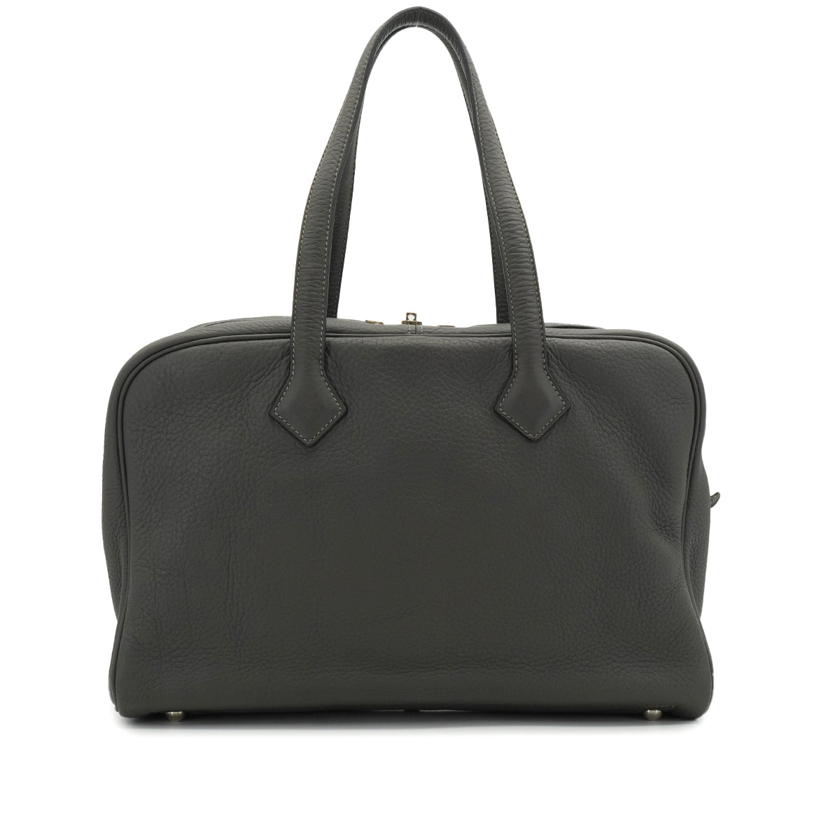 HERMES VICTORIA 35 GRAPHITE TAURILLON CLEMENCE HAND BAG 2008 SQUARE L PALLADIUM HARDWARE 90335140