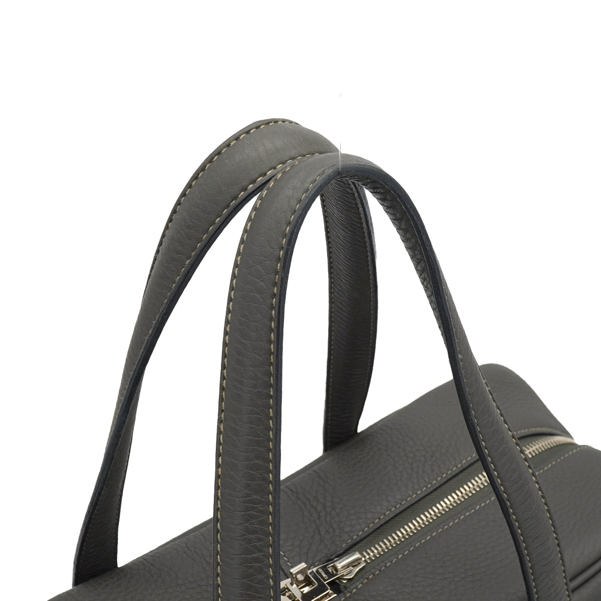 HERMES VICTORIA 35 GRAPHITE TAURILLON CLEMENCE HAND BAG 2008 SQUARE L PALLADIUM HARDWARE 90335140