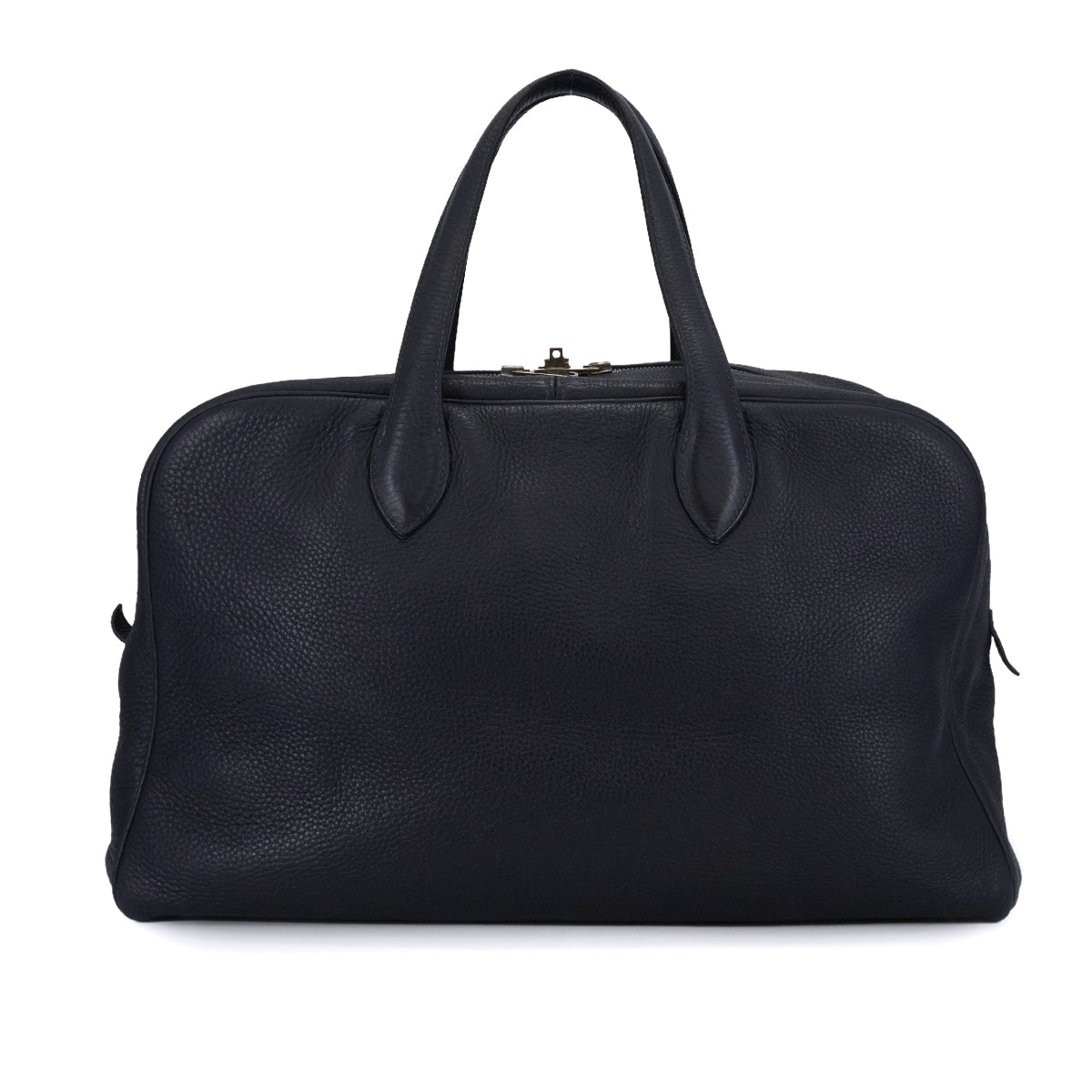 HERMES VICTORIA 45 BLUE INDIGO TAURILLON CLEMENCE HAND BAG 2001 SQUARE E PALLADIUM HARDWARE 90334296