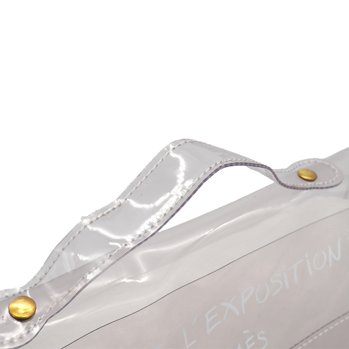 HERMES VINYL KELLY SOUVENIR DE L' EXPOSITION 1997 CLEAR HAND BAG GOLD HARDWARE 90331375