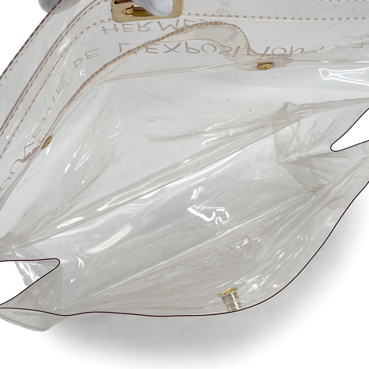 HERMES VINYL KELLY SOUVENIR DE L' EXPOSITION 1997 CLEAR HAND BAG GOLD HARDWARE 90327408