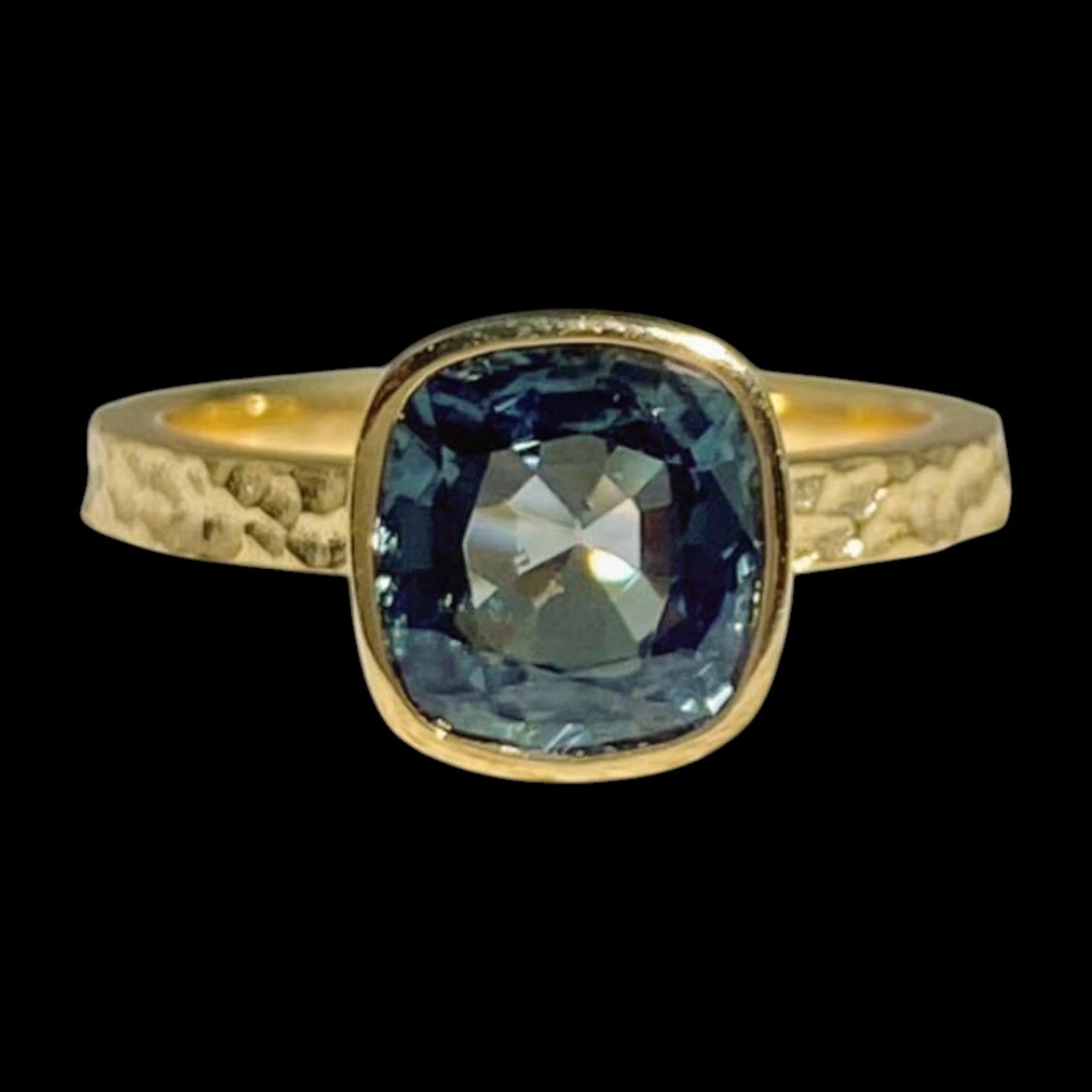 2.47ct Metal Gray Spinel Malleolar Stria Ring set in 18K Yellow Gold