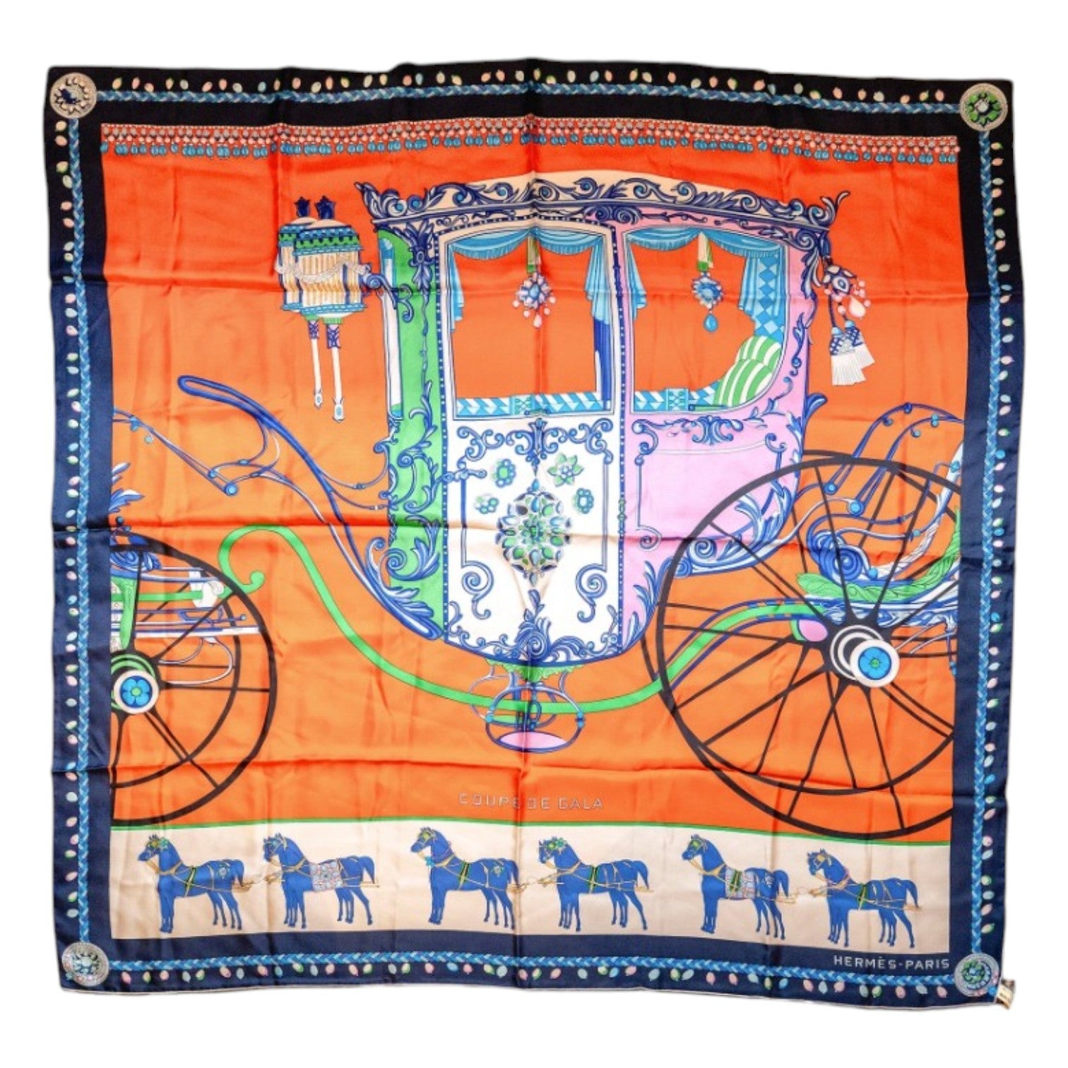 10. Hermes 140cm Silk Scarf Coupe de Gala Multicolour