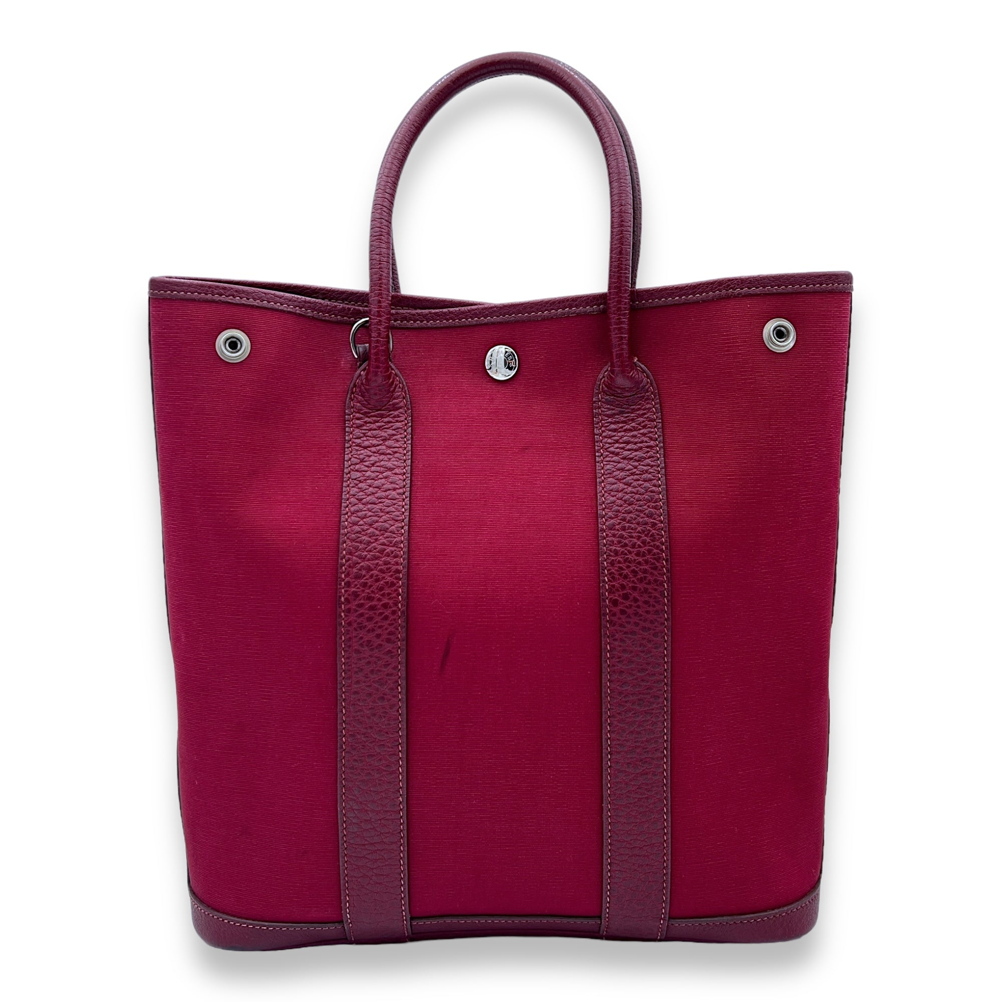 Hermès Garden File PM Red in Canvas, Palladium hardware S2404206VZ