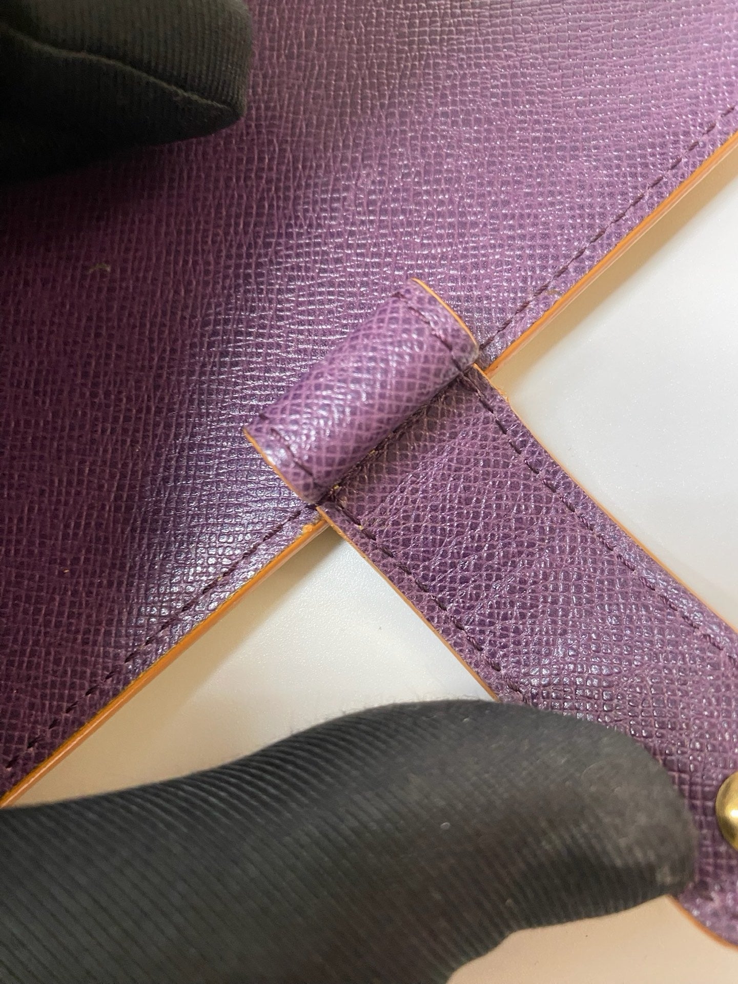 Louis Vuitton Epi six-ring agenda cover detail
