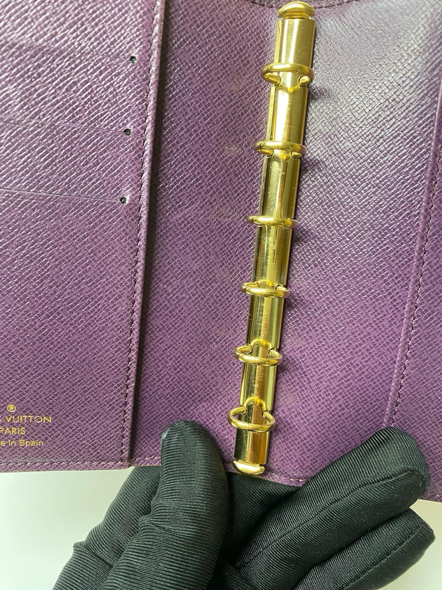 Louis Vuitton Epi six-ring agenda cover detail