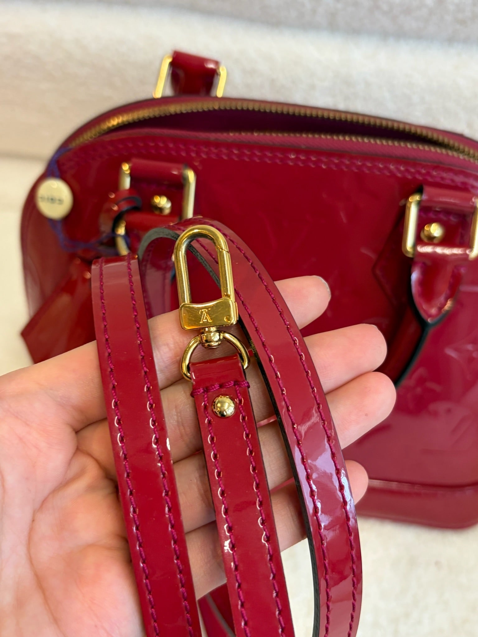 Louis Vuitton Alma BB dark red image 10