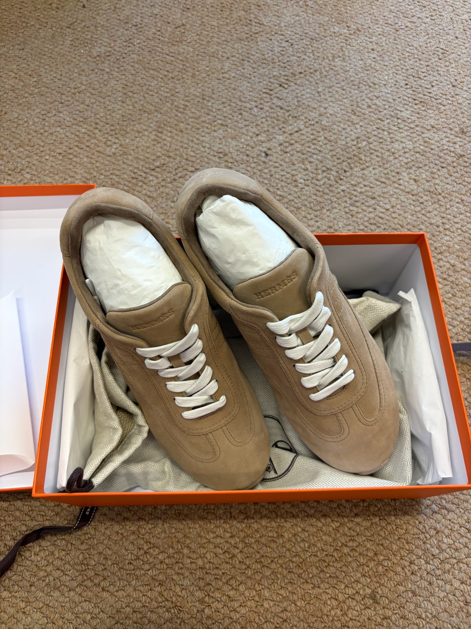 Hermes Jet sneaker beige suede size 39 main view