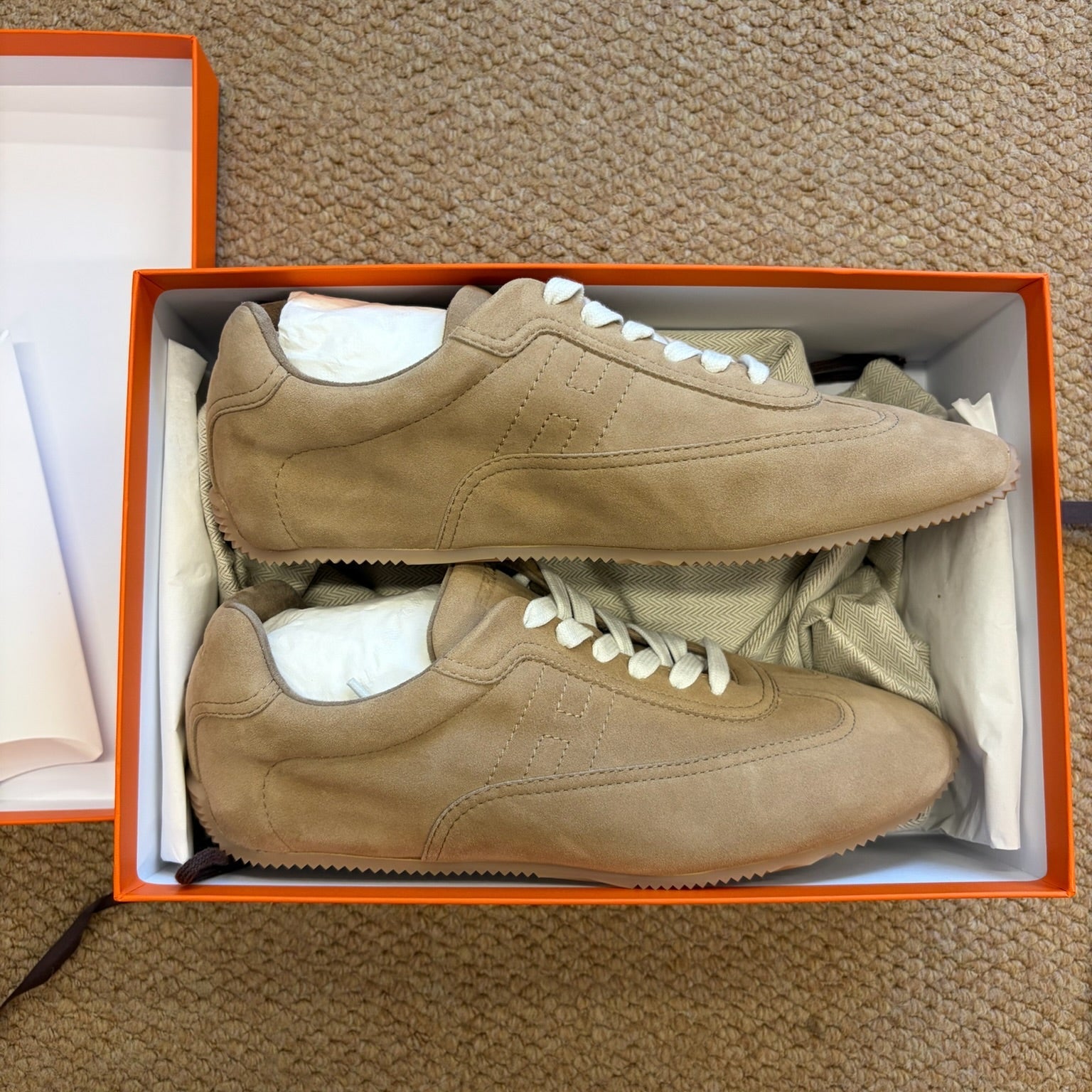 Hermes Jet sneaker beige suede size 39 detail 3