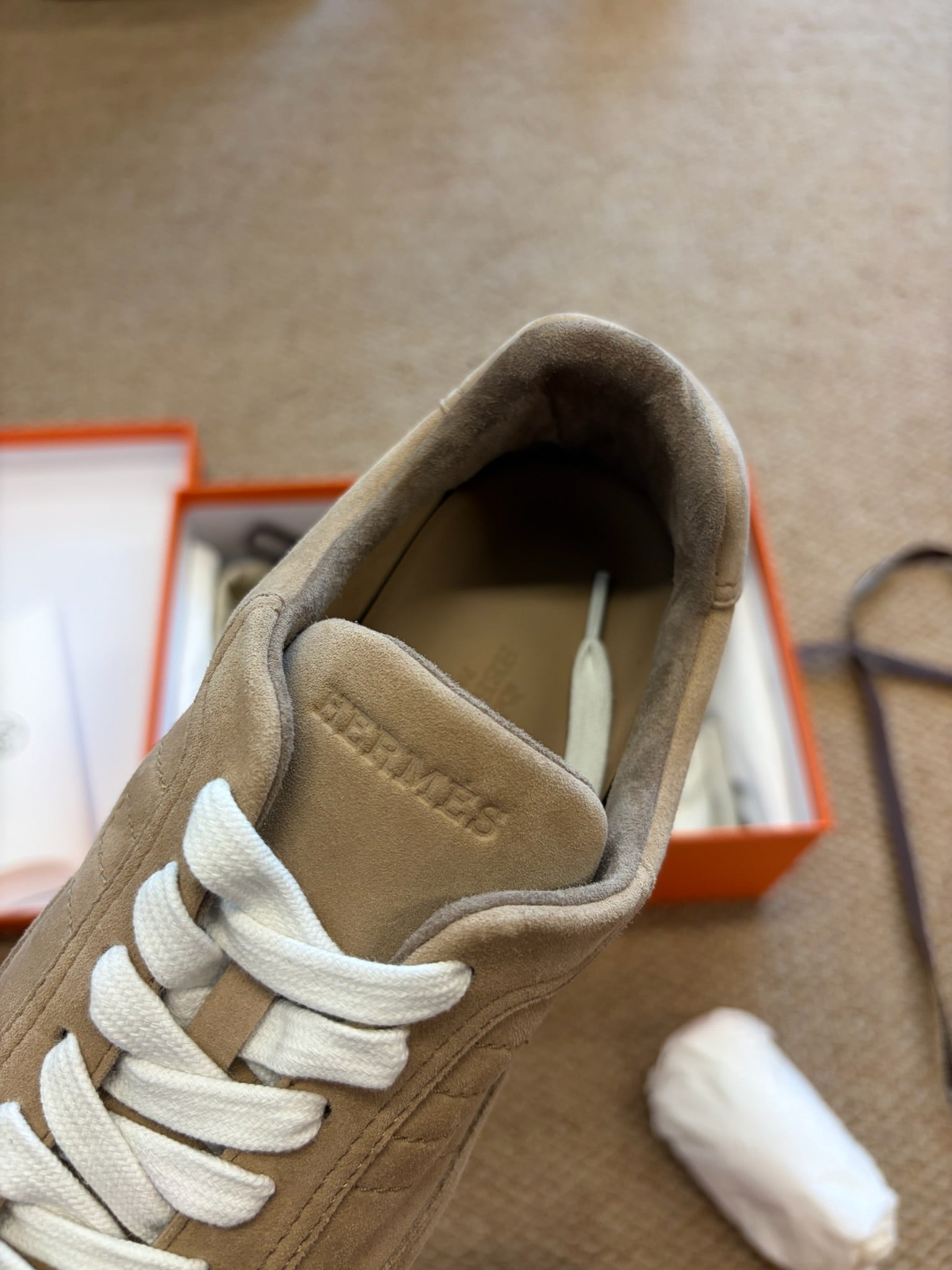 Hermes Jet sneaker beige suede size 39 detail 8