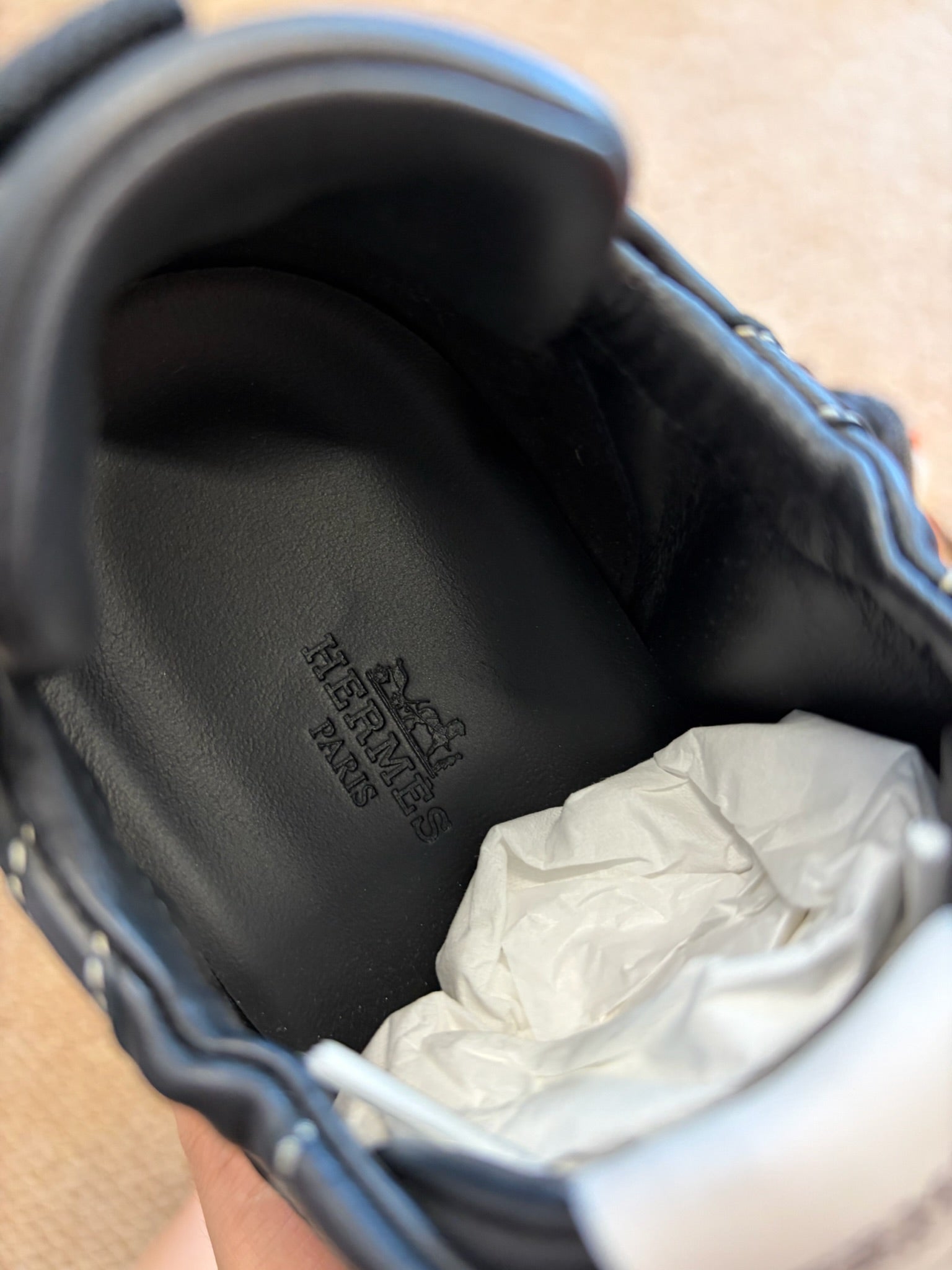 Hermes Jet sneaker black leather size 39 detail 9