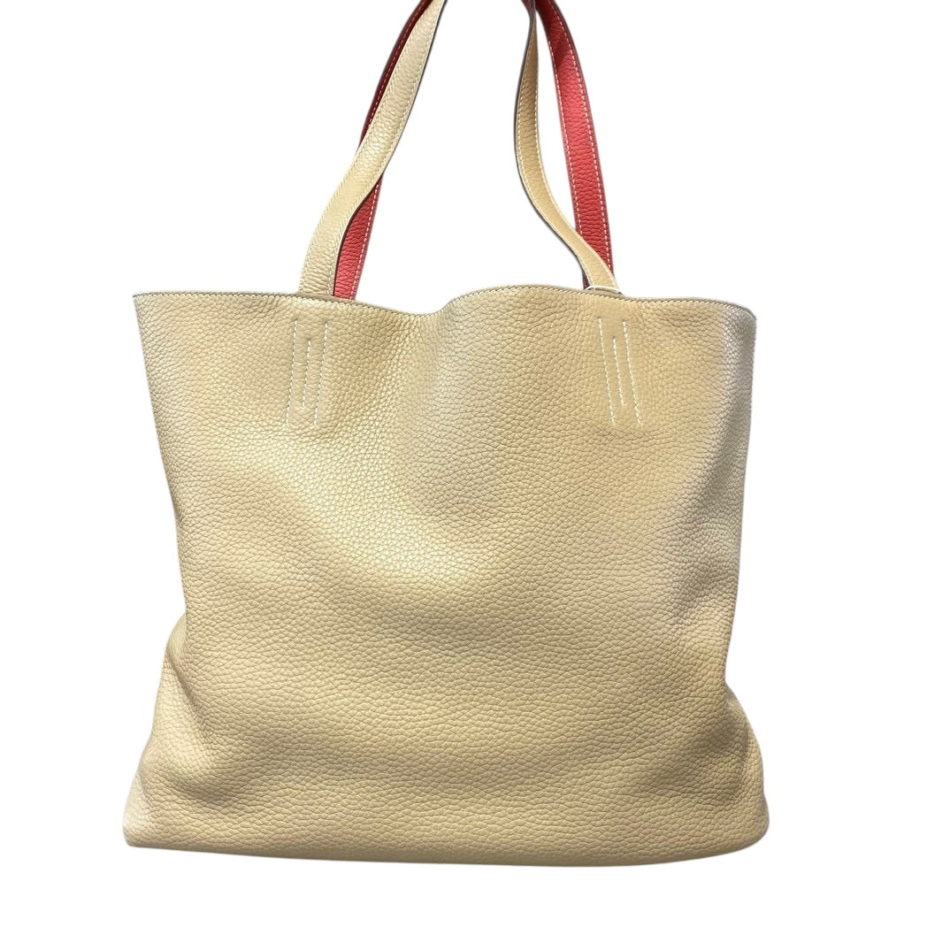 Hermes Double Sens Tote Bag in Clemence - Gold/Blue