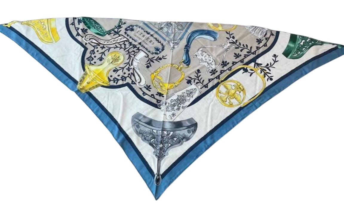 Hermes 140cm Cashmere/ Silk Large Triangle Scarf - in Box