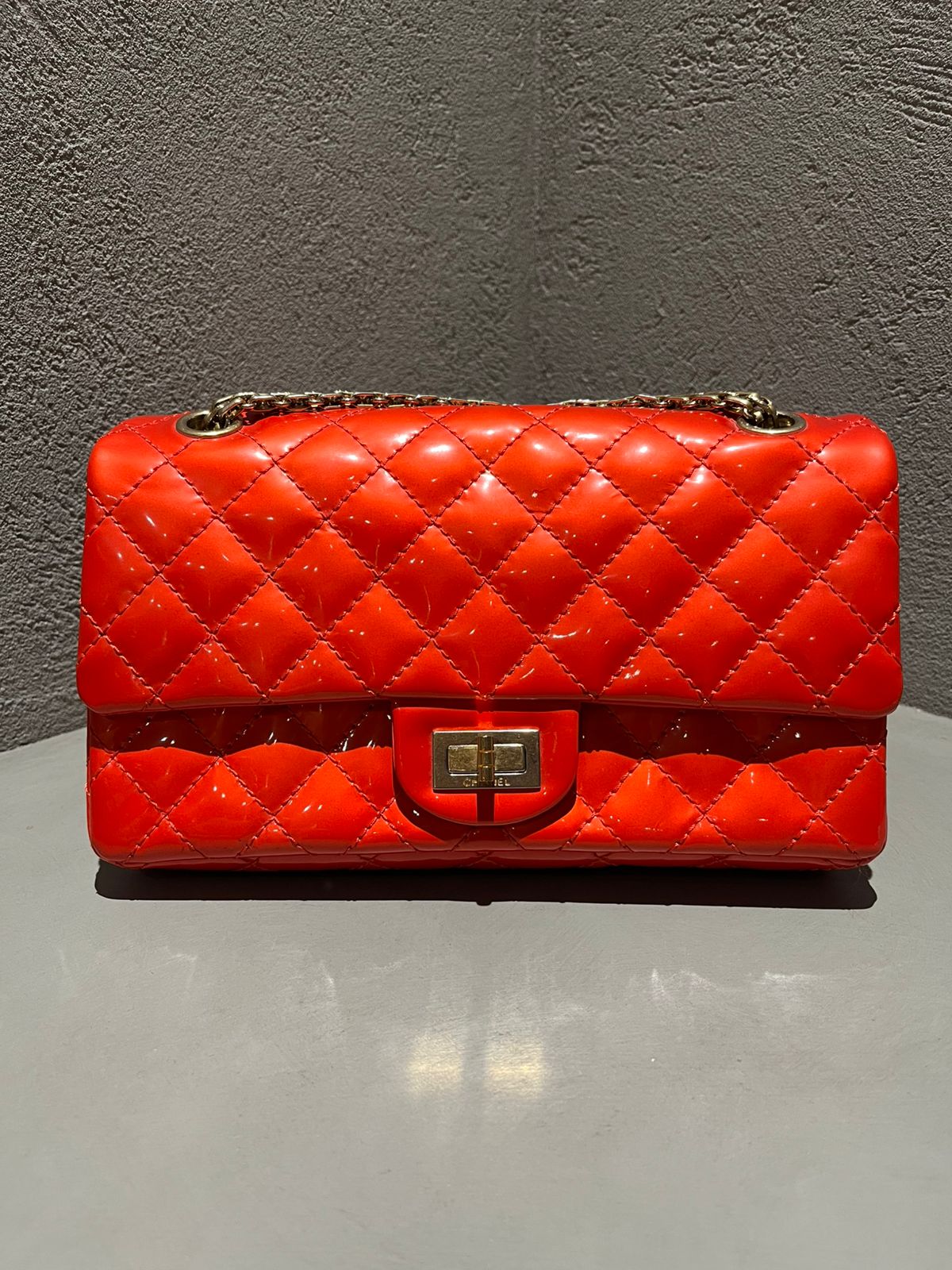 Chanel Patent Leather Accordion Flap Bag CHA12035B