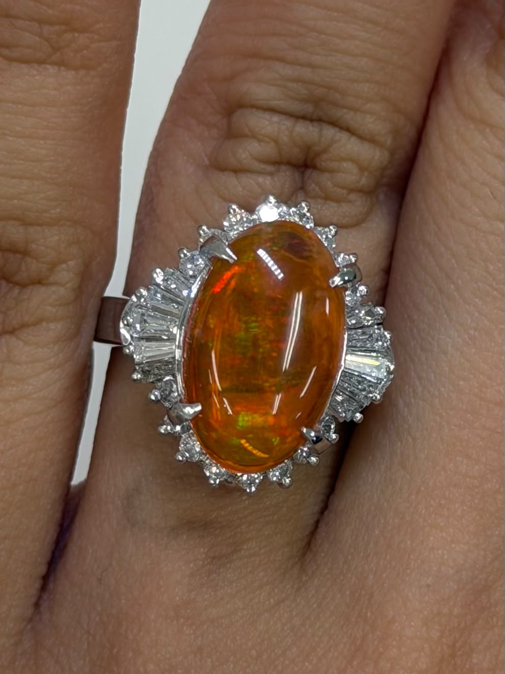 Opal Ring 3.14 + D0.7 in Pt900 (JJ10331) JJC1403