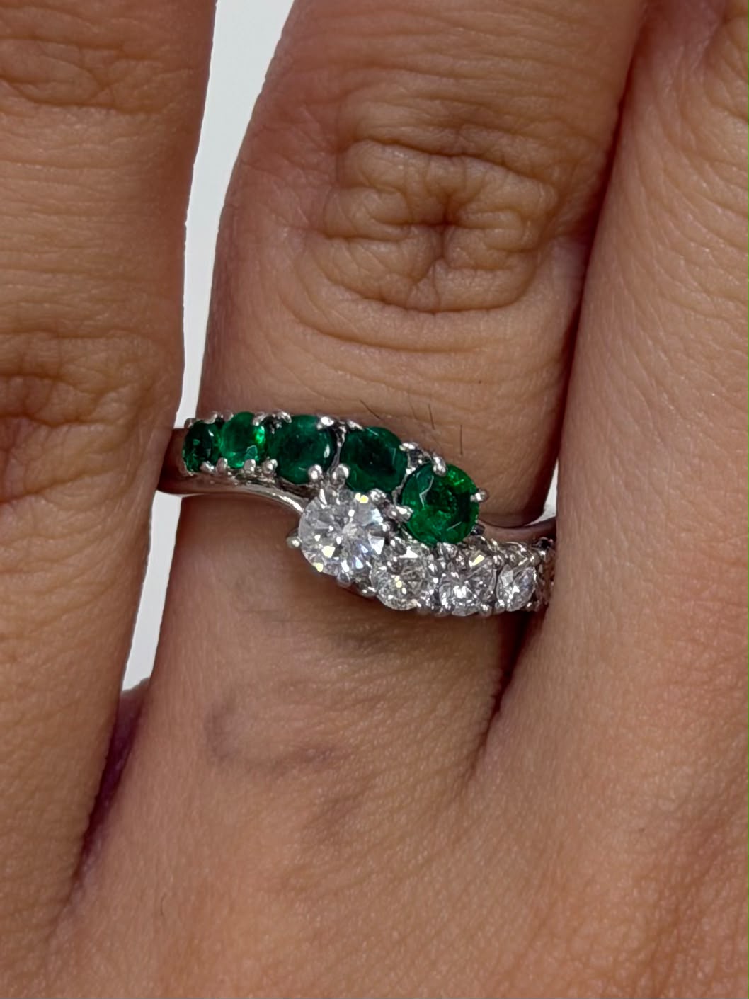 Emerald Ring 0.53 + D0.5 in Pt900 (JJ11075) JJC1425
