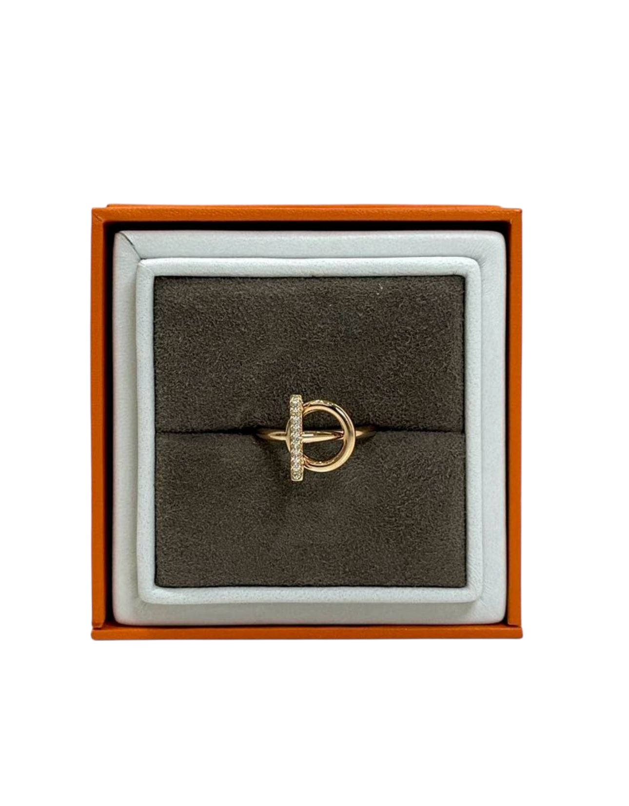 Hermes Echappee Ring with Diamonds