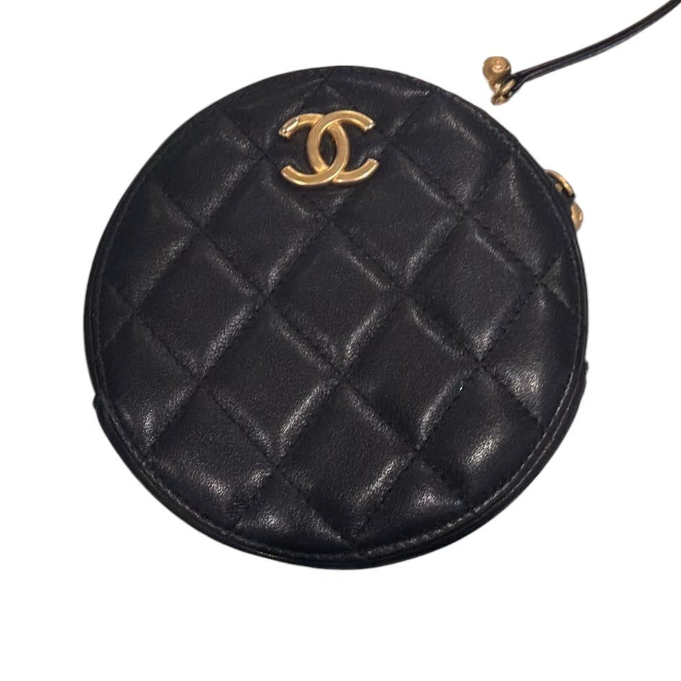 Chanel Black Round with Pearls