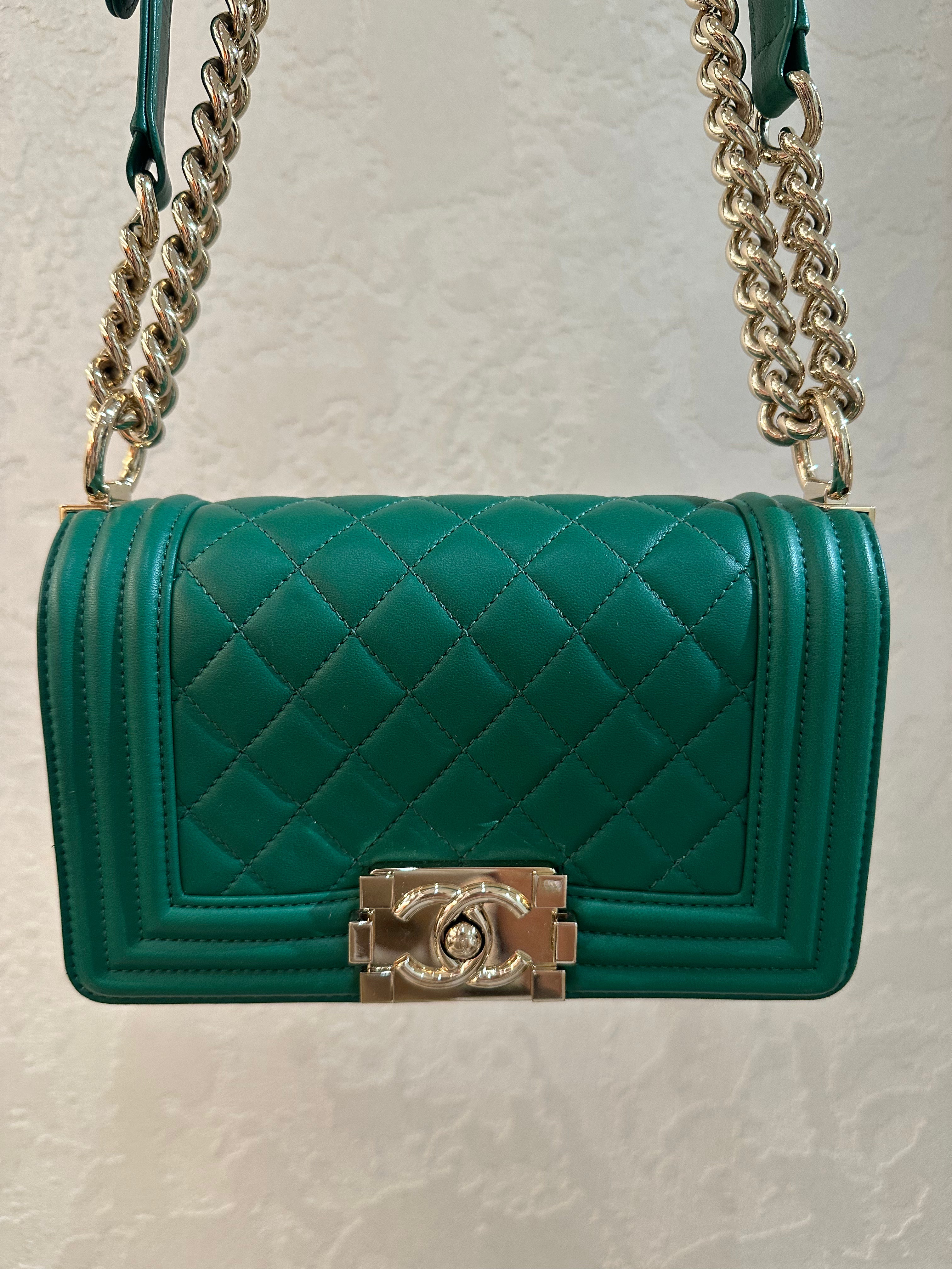 Chanel Small Green Boy Bag