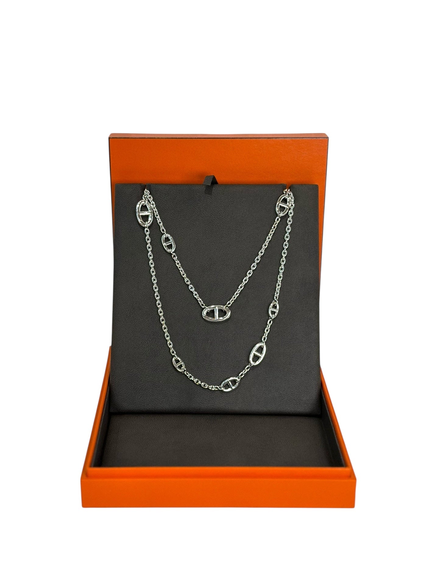 Hermes Farandole Silver Long Necklace 160cm - in Box