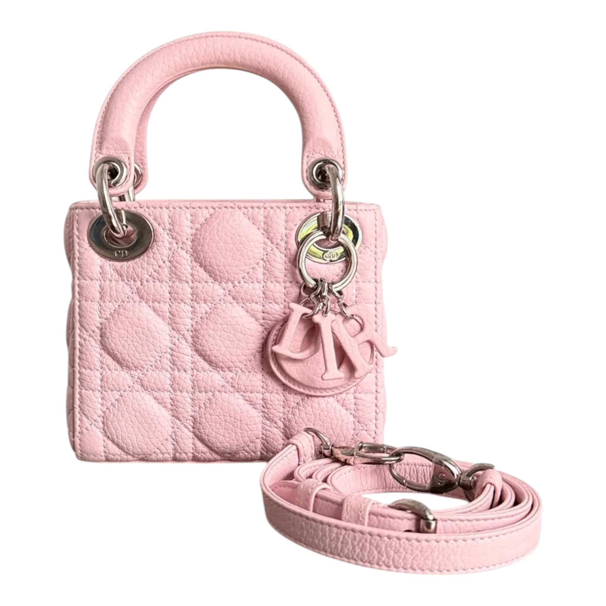 DIOR LADY MICRO LIGHT PINK PINK HARDWARE ADJUSTABLE STRAP SYCMDA131