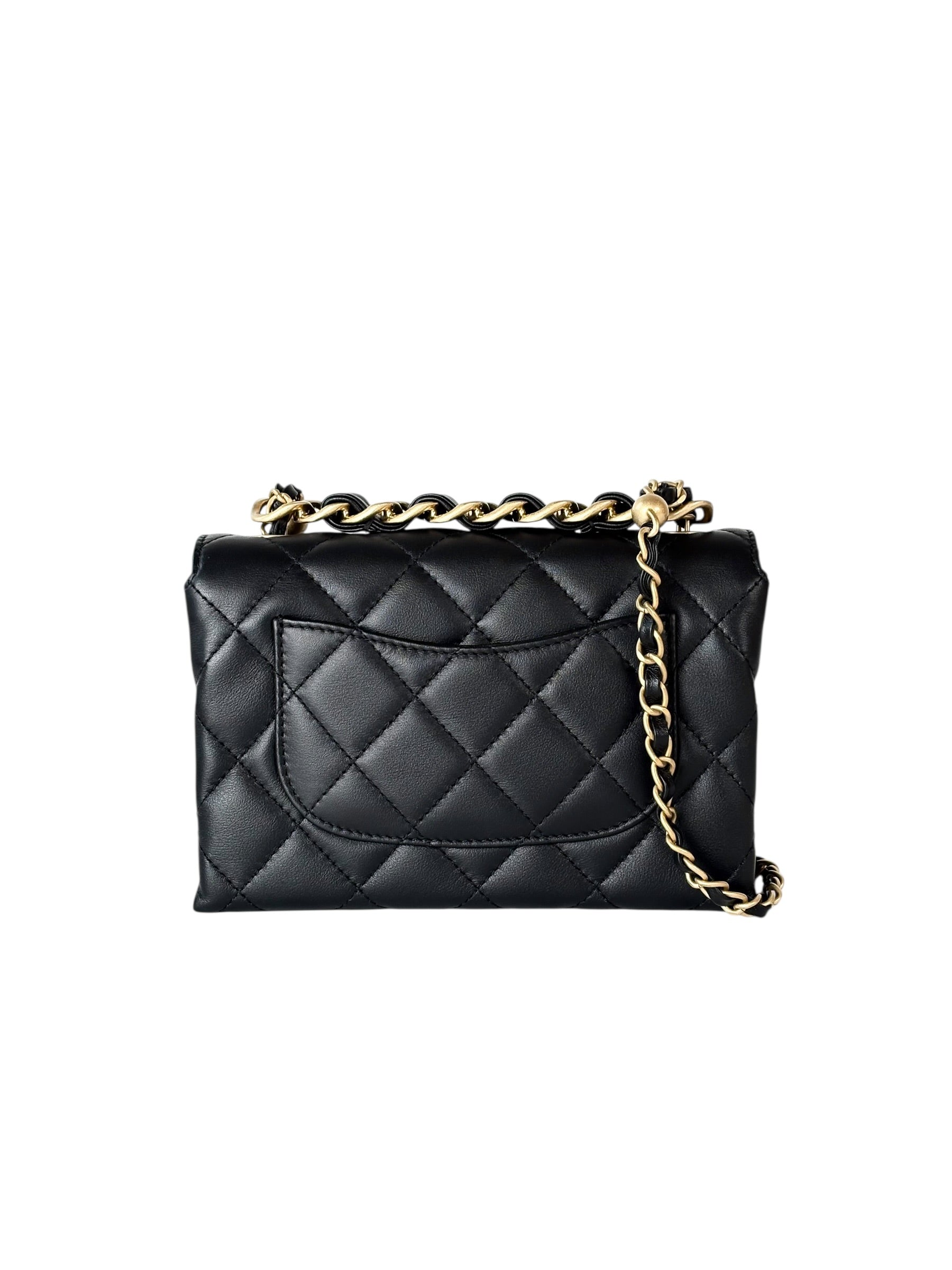 Chanel Black Top Handle Chain Bag